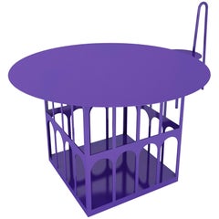 Table with Storage by Crosby Studios, Metal with Purple Powder Coating, 2018
