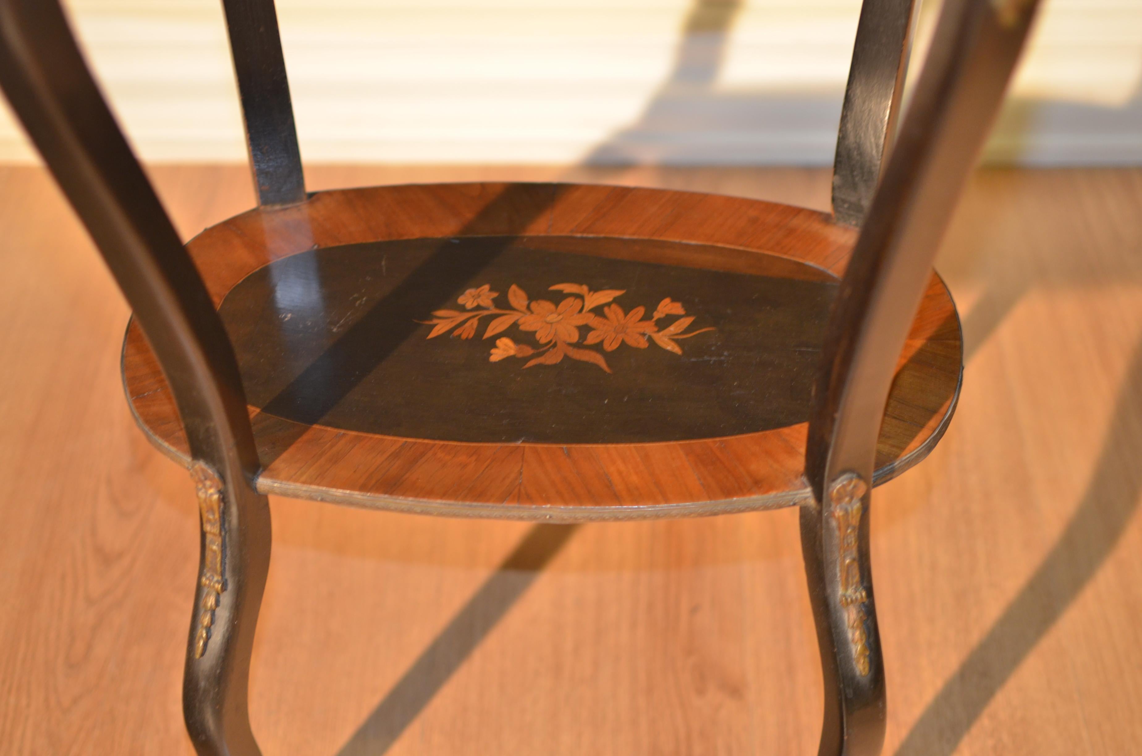 Table with Suaglass Napoleon III Inlaid in French Rosewood, 1880 For Sale 4