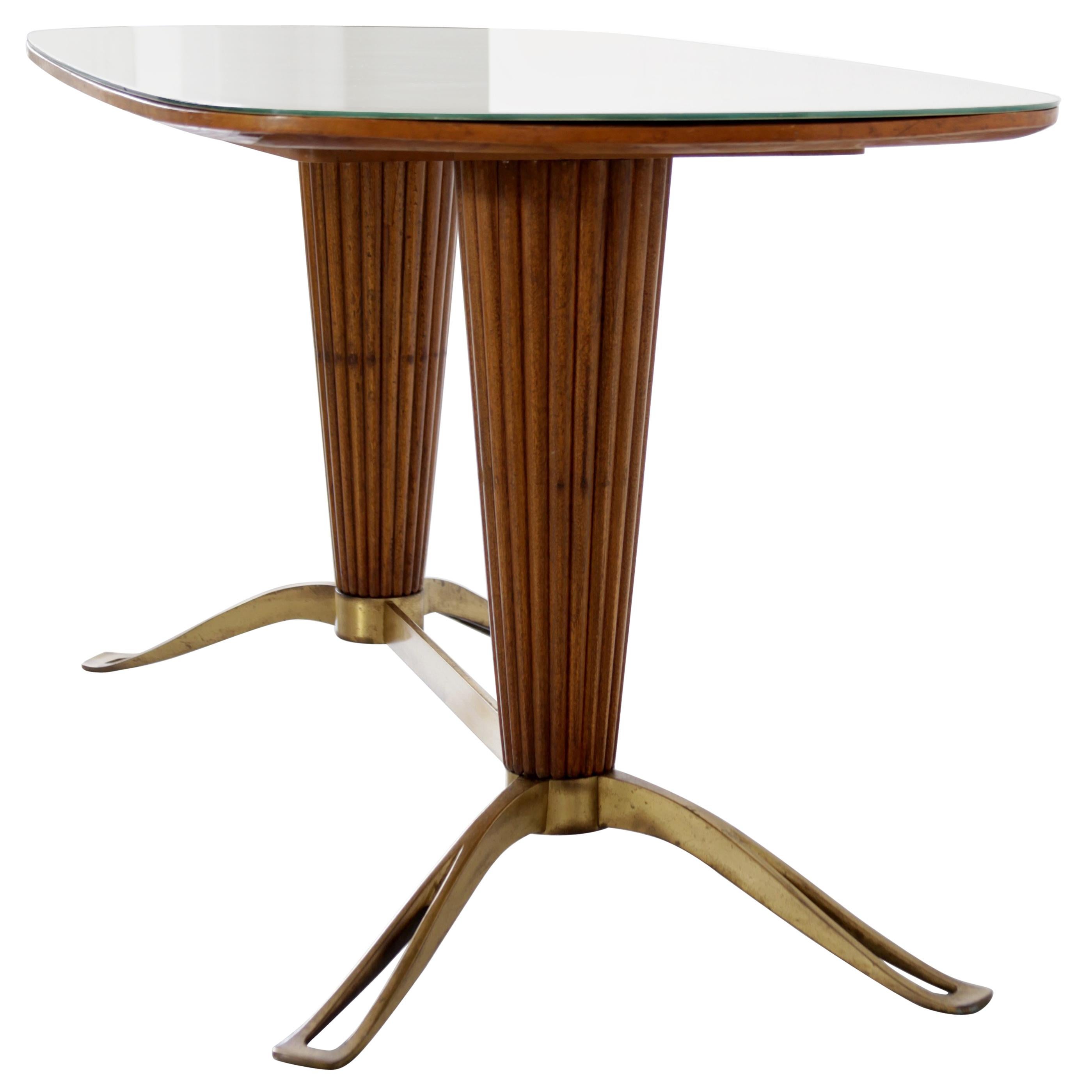 Tapered Column Base and Glass Top Table