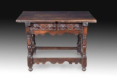 Table with Turned Leg, Walnut, Possibly Castille, Spain, 17th Century