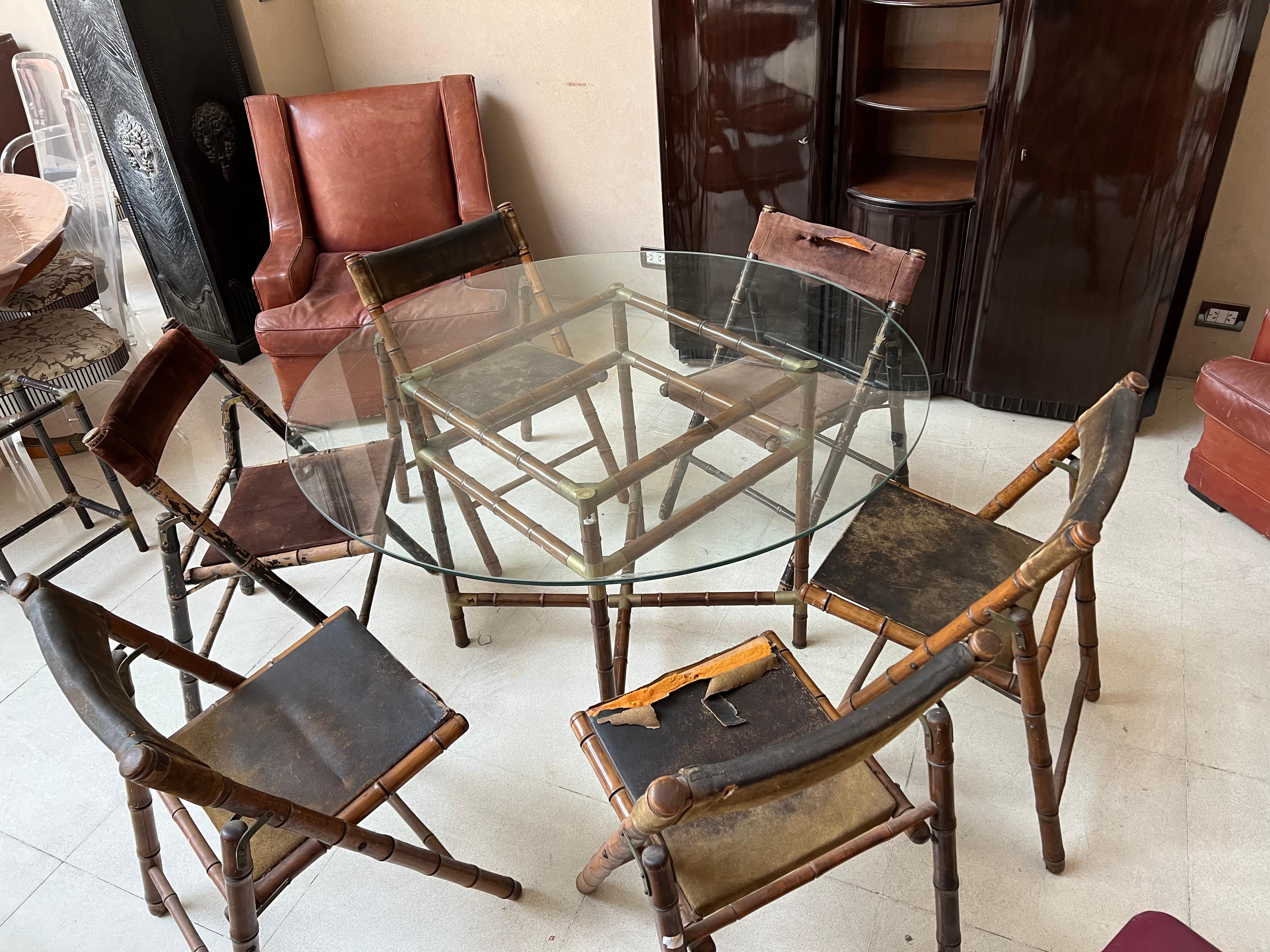 Mid-20th Century Table with Wood, glass and Bronze For Sale