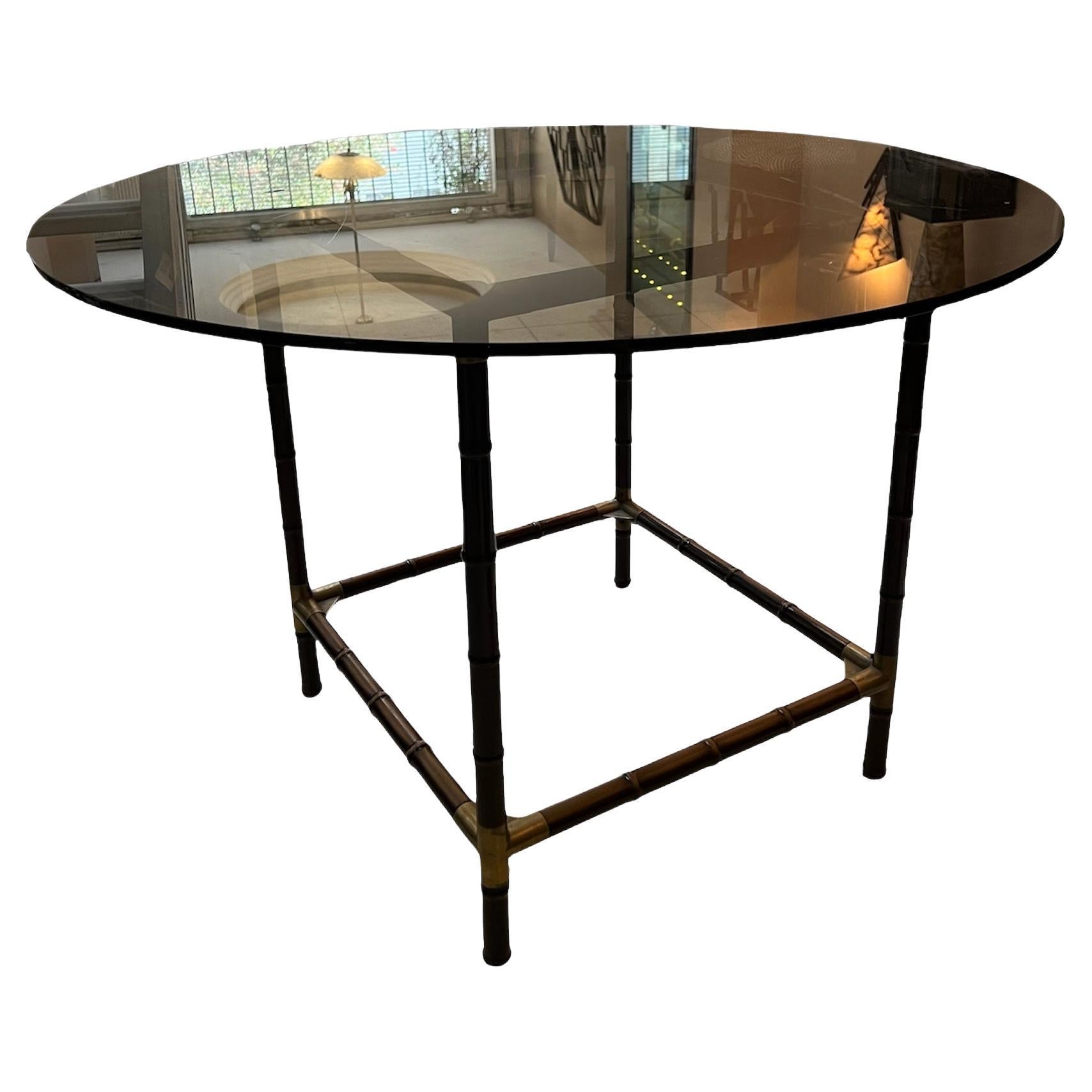 Table with Wood, glass and Bronze (Attributed William Billy Haines) For Sale