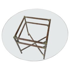 Table with Wood, glass and Bronze