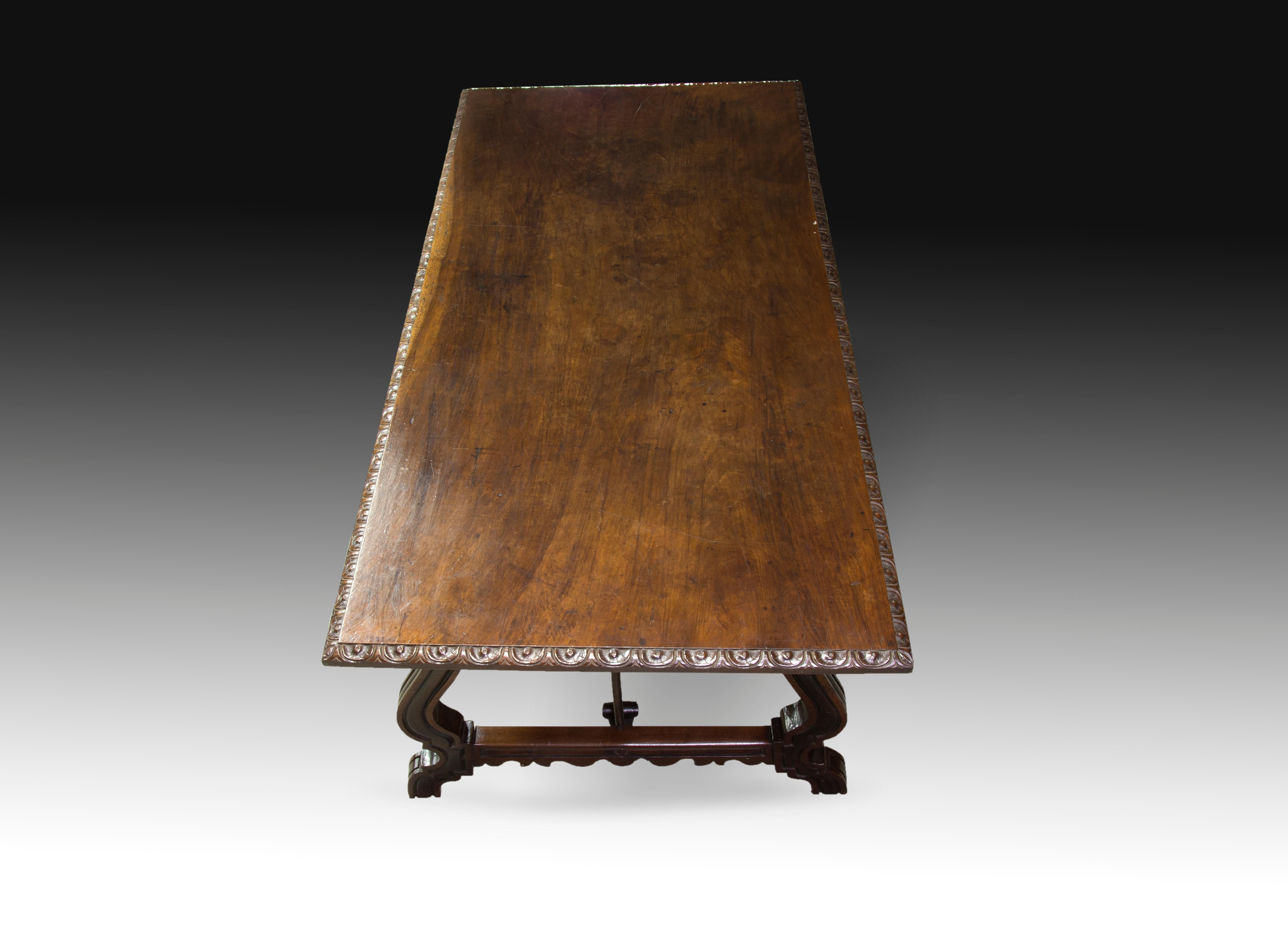 Neoclassical Table, Wood, Iron Fasteners, Spain, 18th Century For Sale