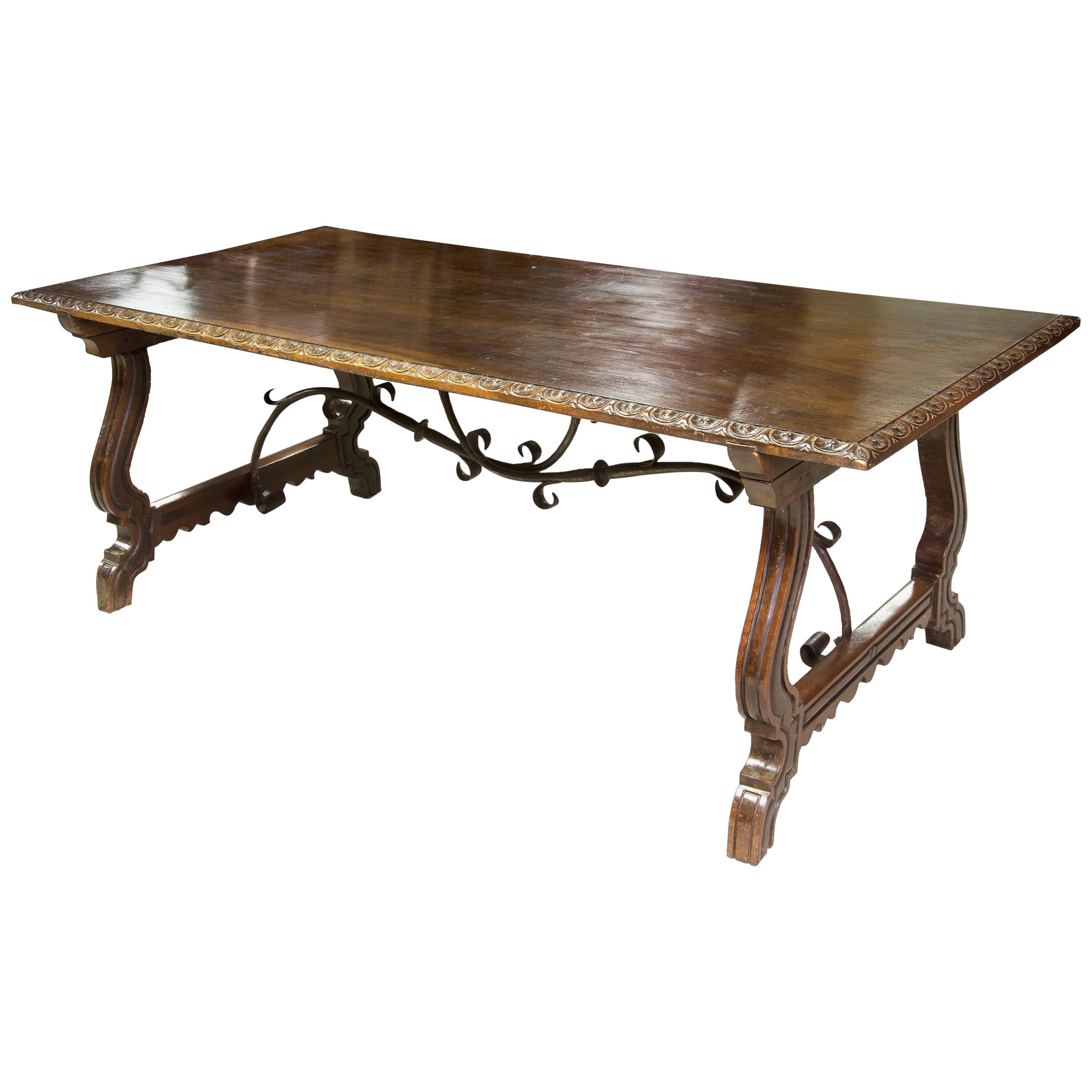 Table, Wood, Iron Fasteners, Spain, 18th Century For Sale