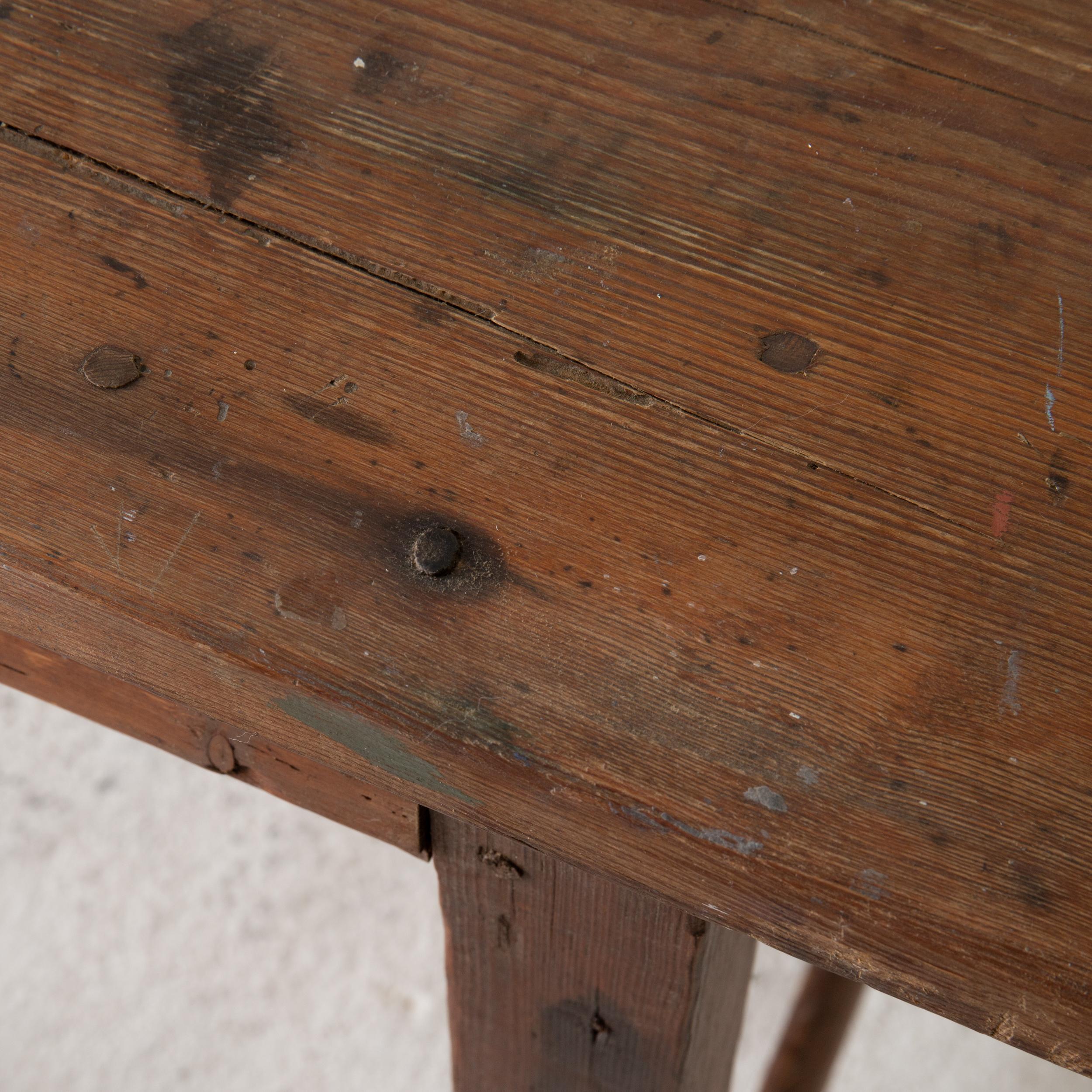 Table Work Table Swedish Rustic 18th Century Red Brown Sweden 5
