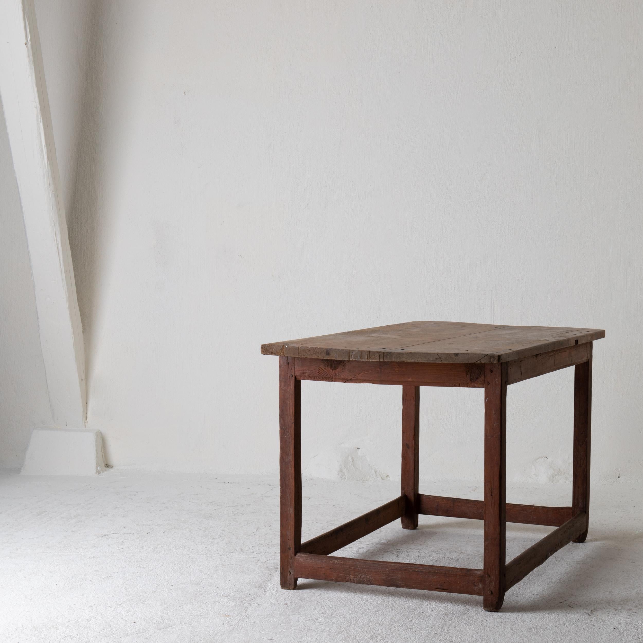 Table Work Table Swedish Rustic 18th Century Red Brown Sweden 9