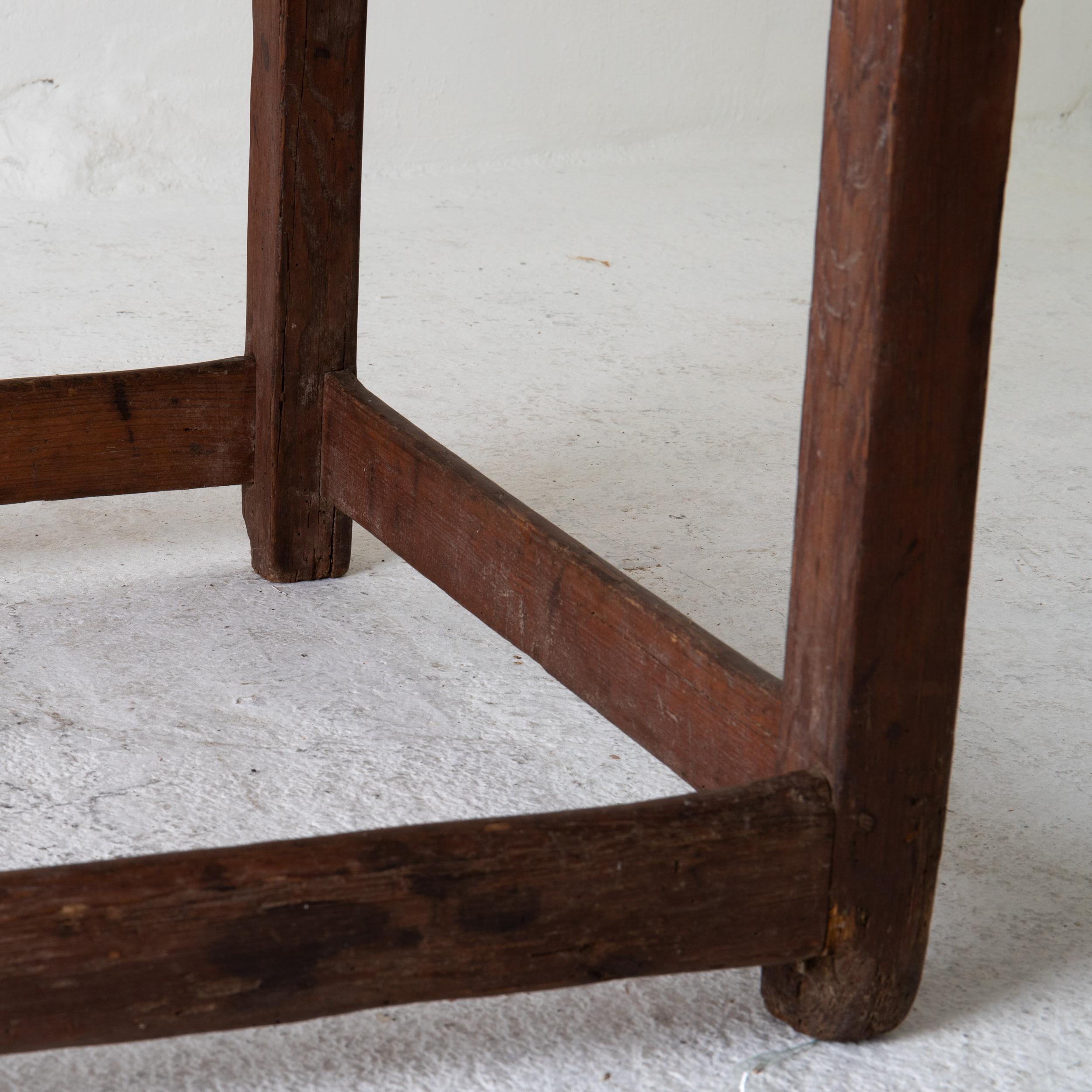 Table Work Table Swedish Rustic 18th Century Red Brown Sweden 3