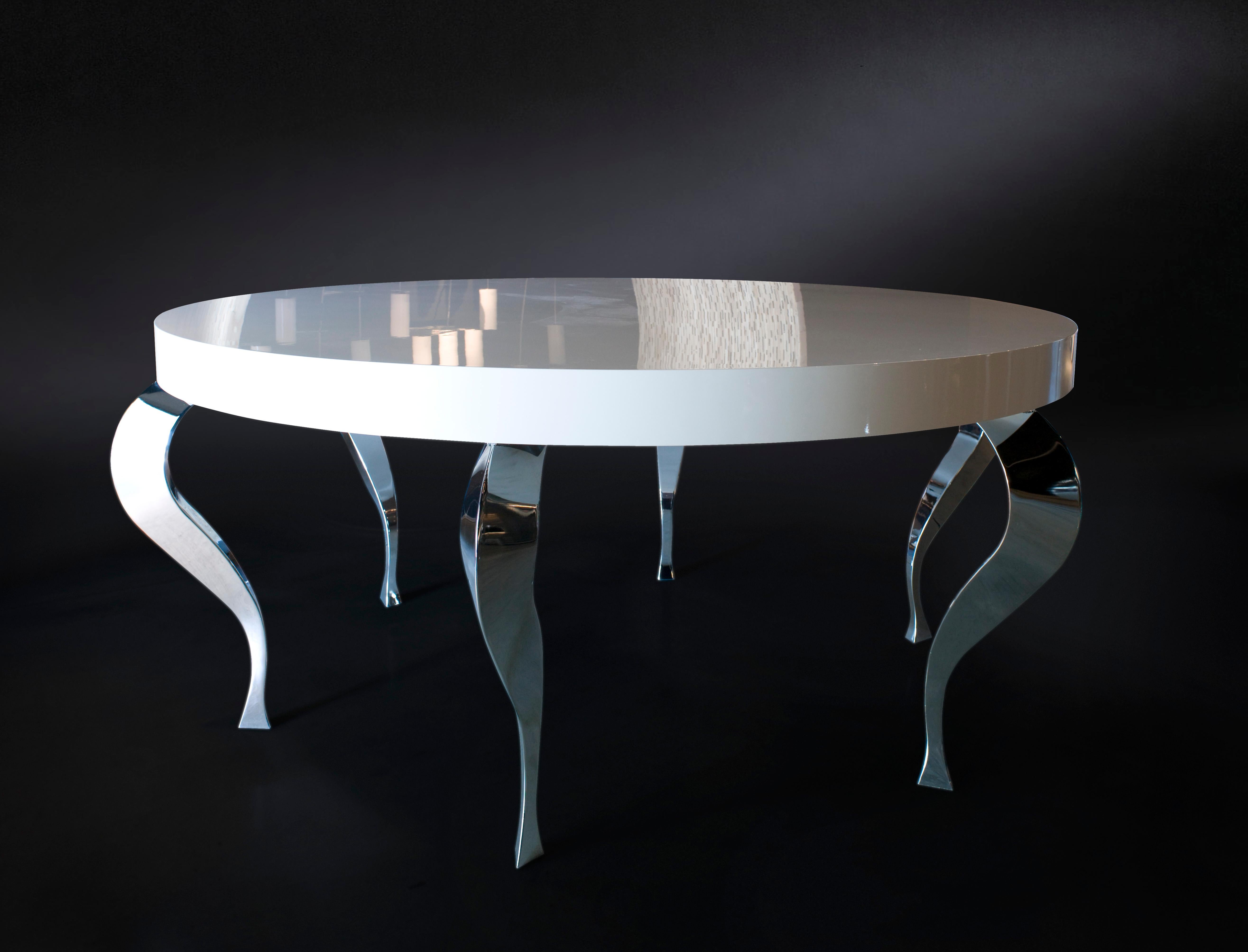 Modern Table Zefiro, Wood and Steel, Italy For Sale
