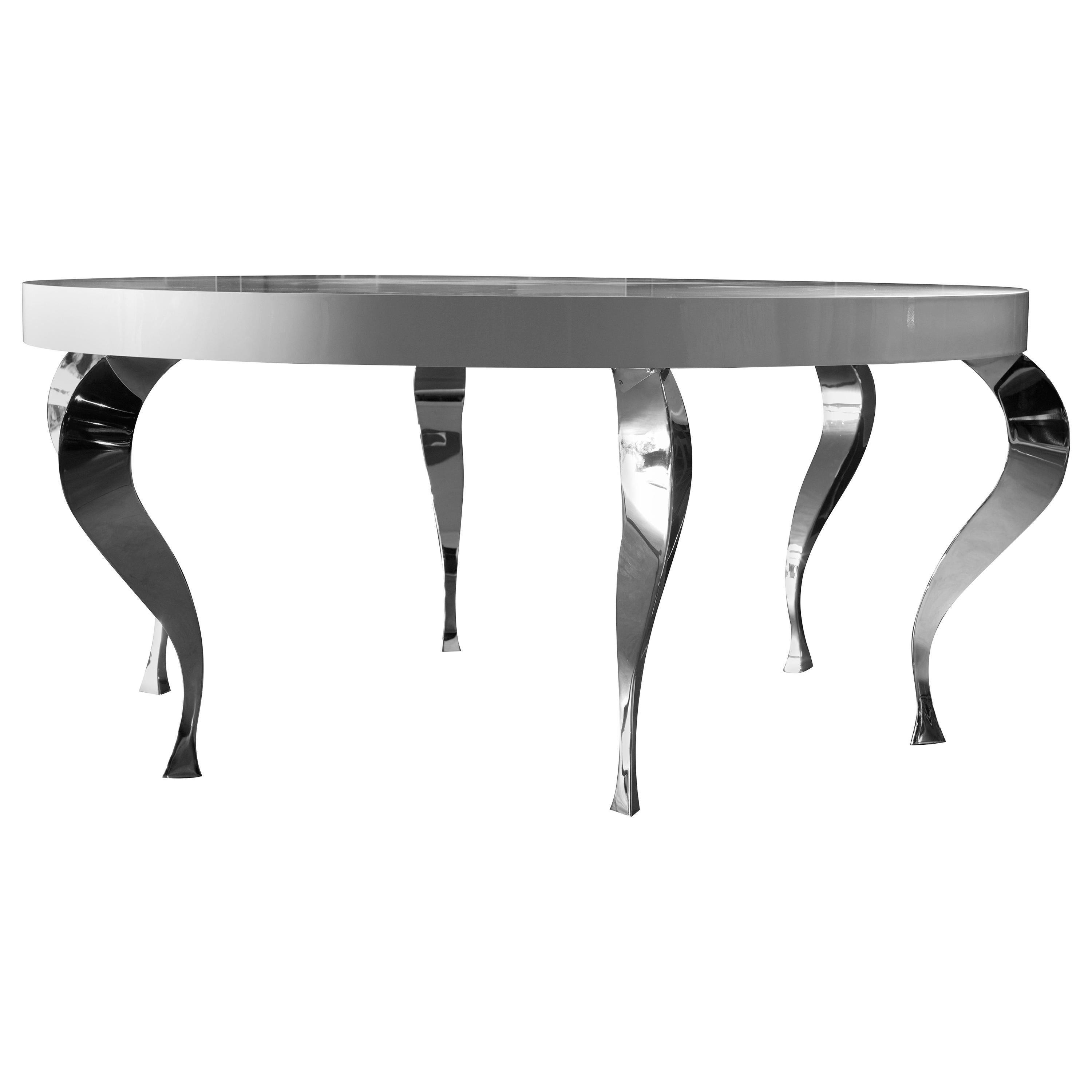 Table Zefiro, bois et acier, Italie en vente