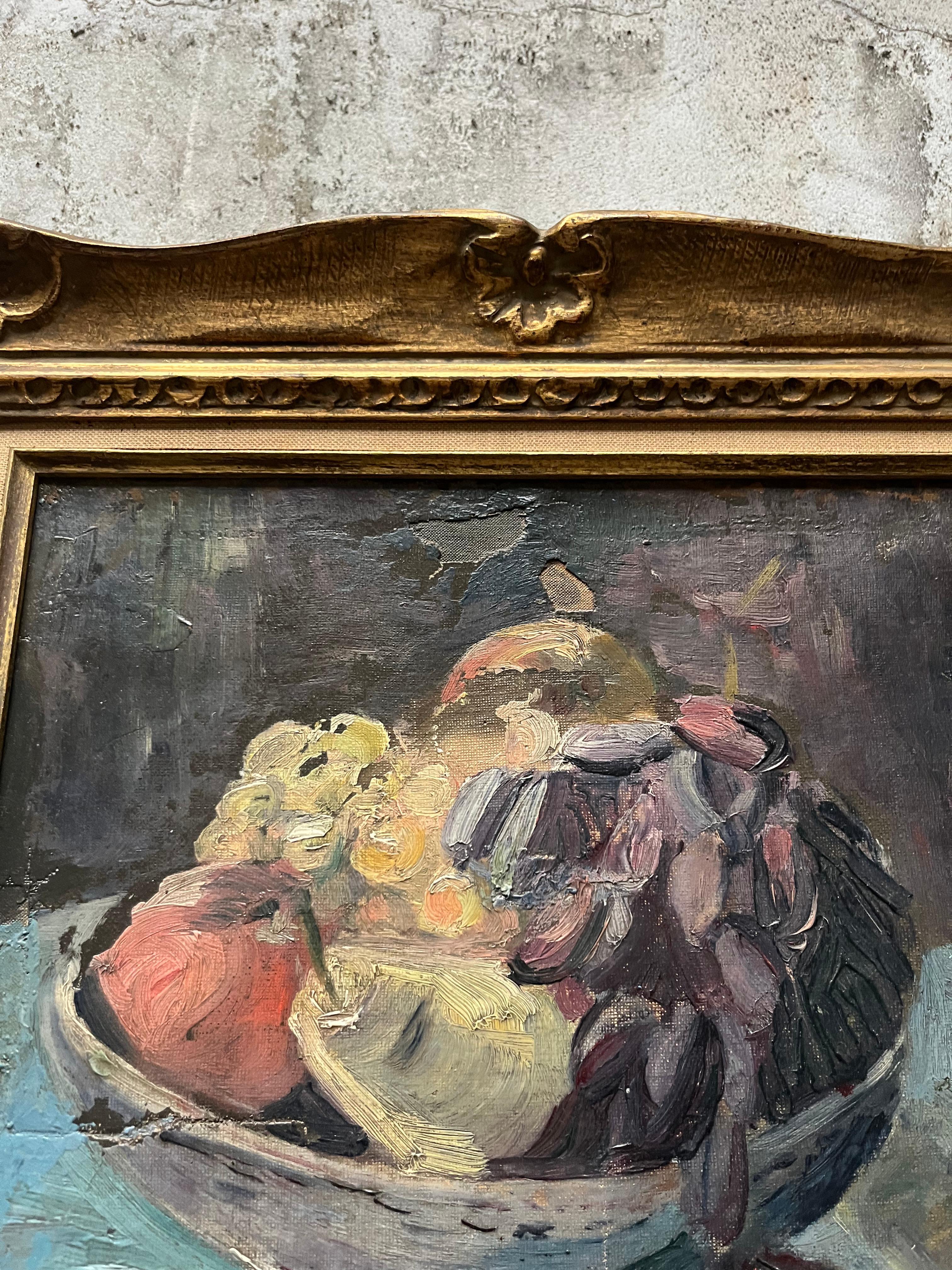 Français Tableau ancien des années 1960 nature morte au bouquet de fleurs en vente