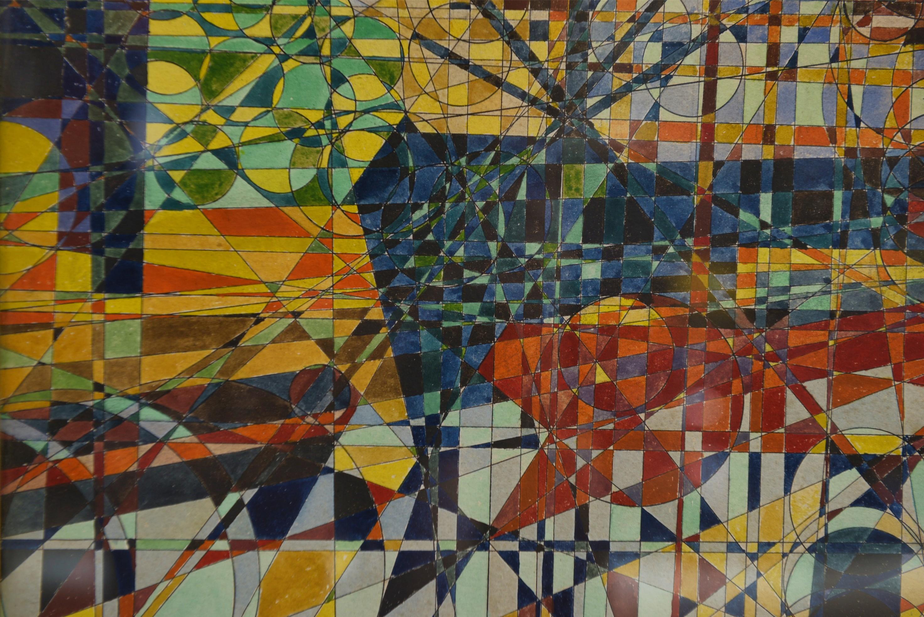 Tableau Stil Cubiste signé YUS 1960er Jahre (Französisch) im Angebot
