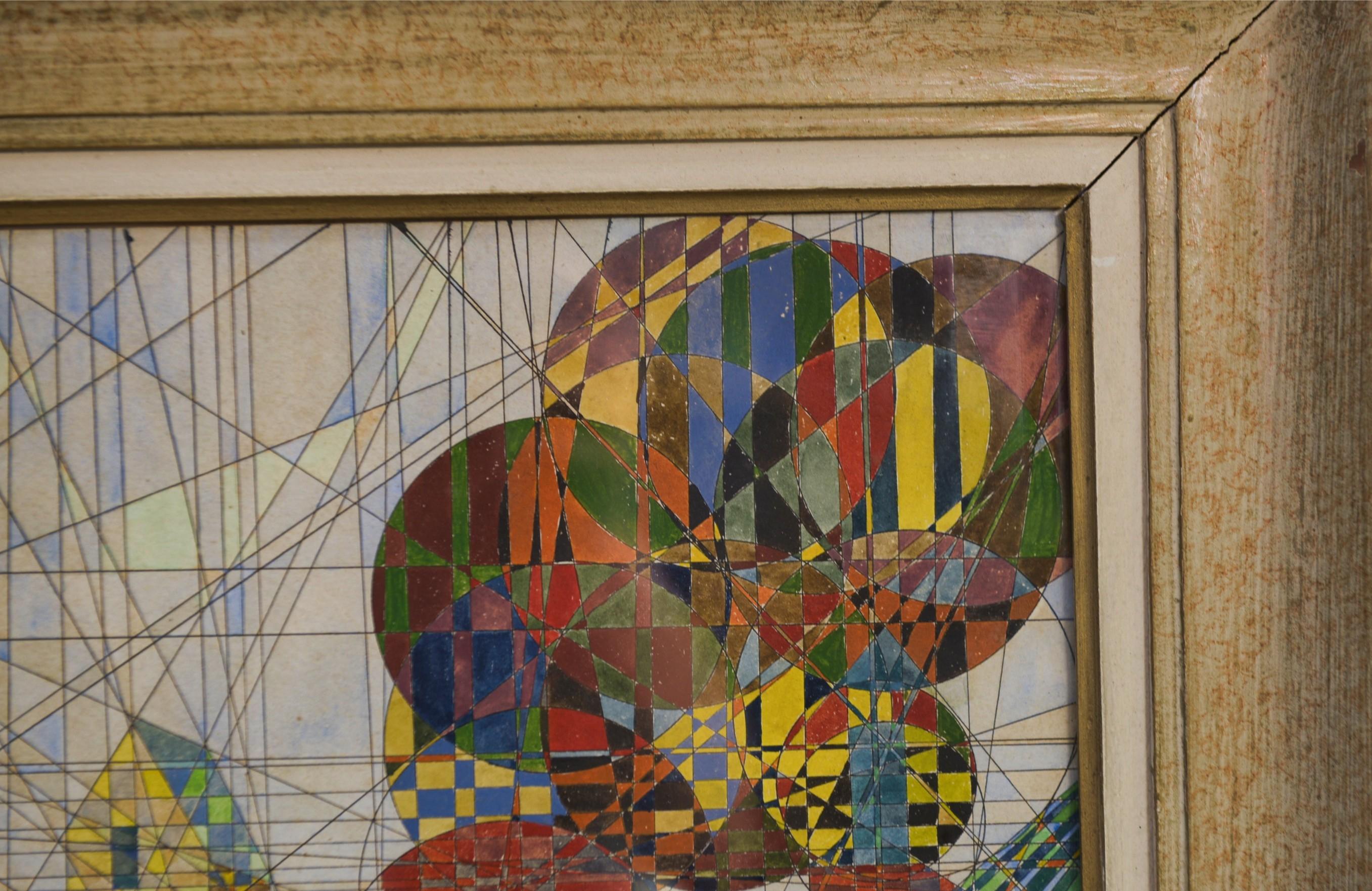 Tableau Stil Cubiste signé YUS 1960er Jahre im Angebot 2