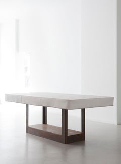 'Table&Cloth' Indoor and Outdoor Corten Steel Table with Leather Cloth