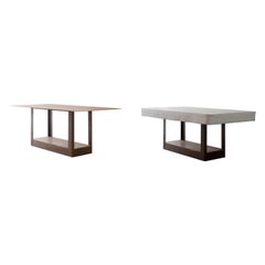 'Table&Cloth' Indoor and Outdoor Corten Steel Table with Leather Cloth