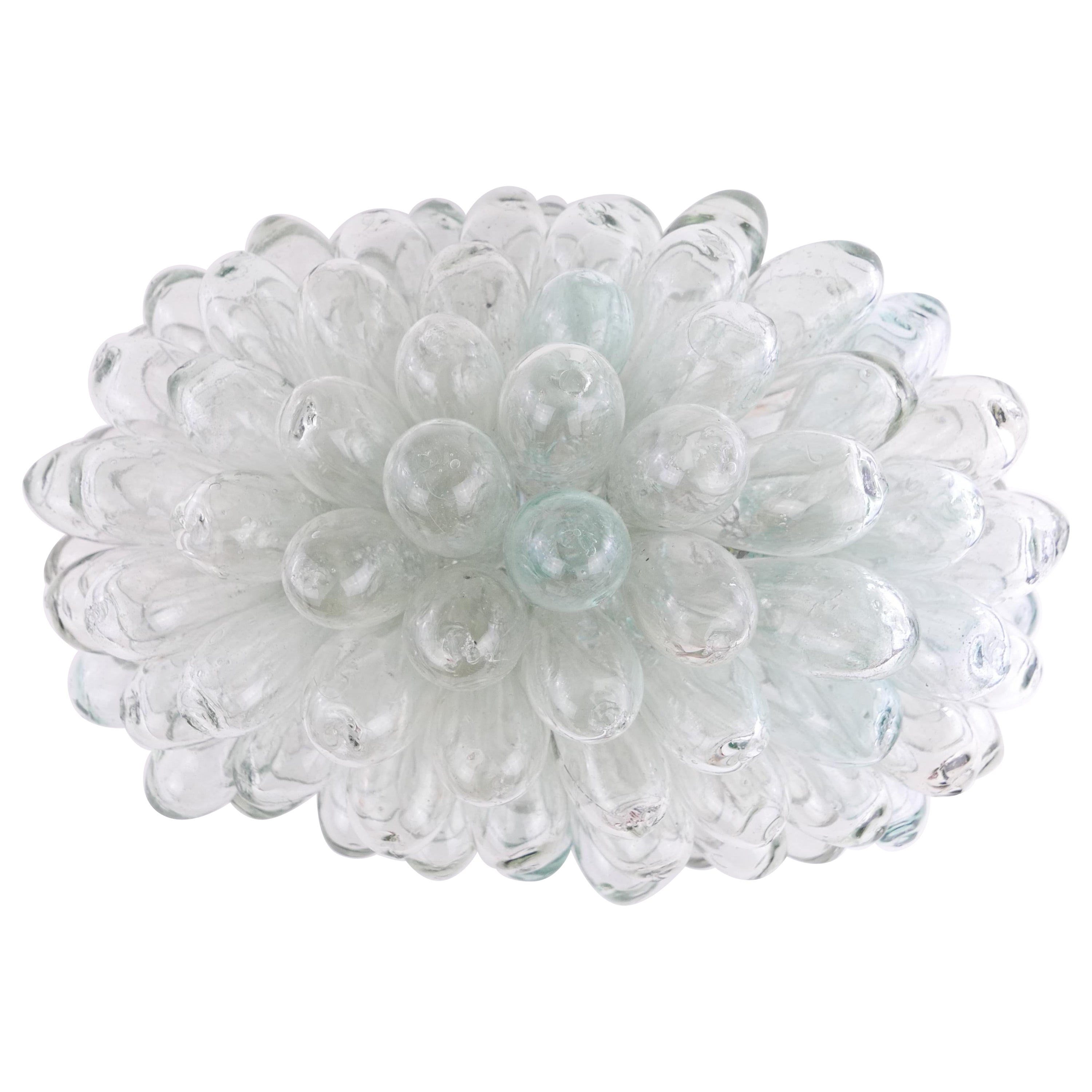 Tablelamp or floorlamp from mouthblown glass - transparent For Sale
