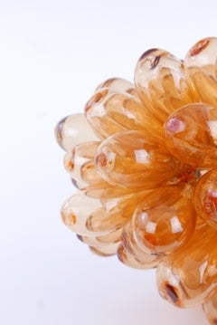 Tablelamp or floorlamp from mouthblown glassdrops - orange