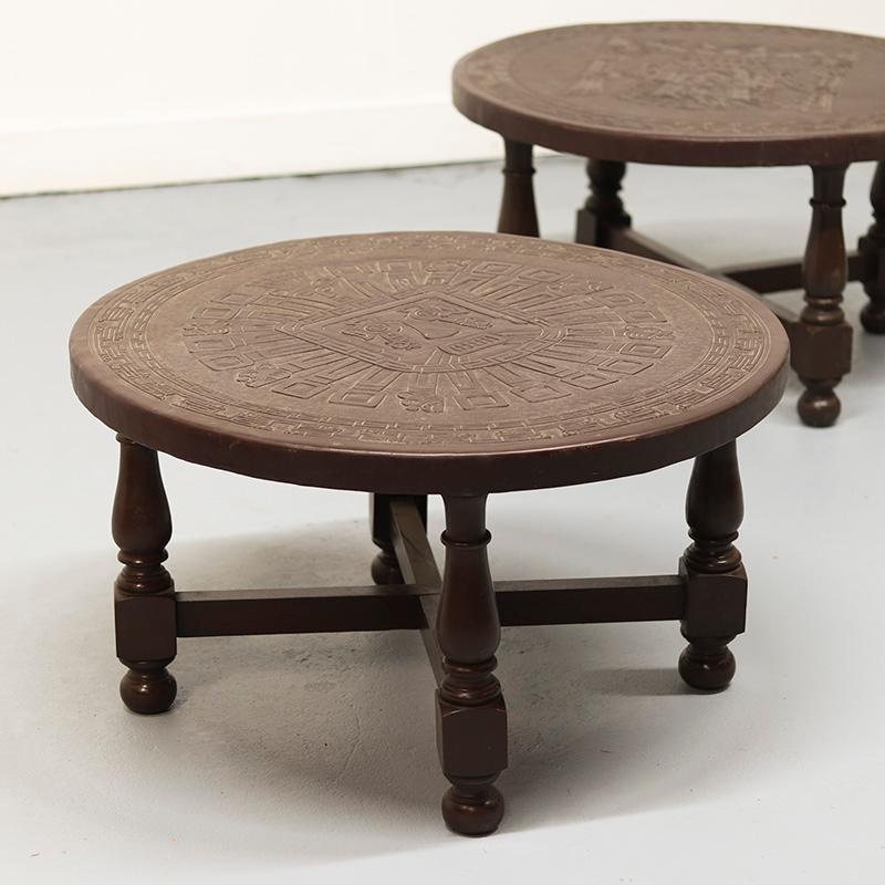 Brutalisme Tables attributed to Angel I. Pazmino, 1970s, Set of 2 en vente