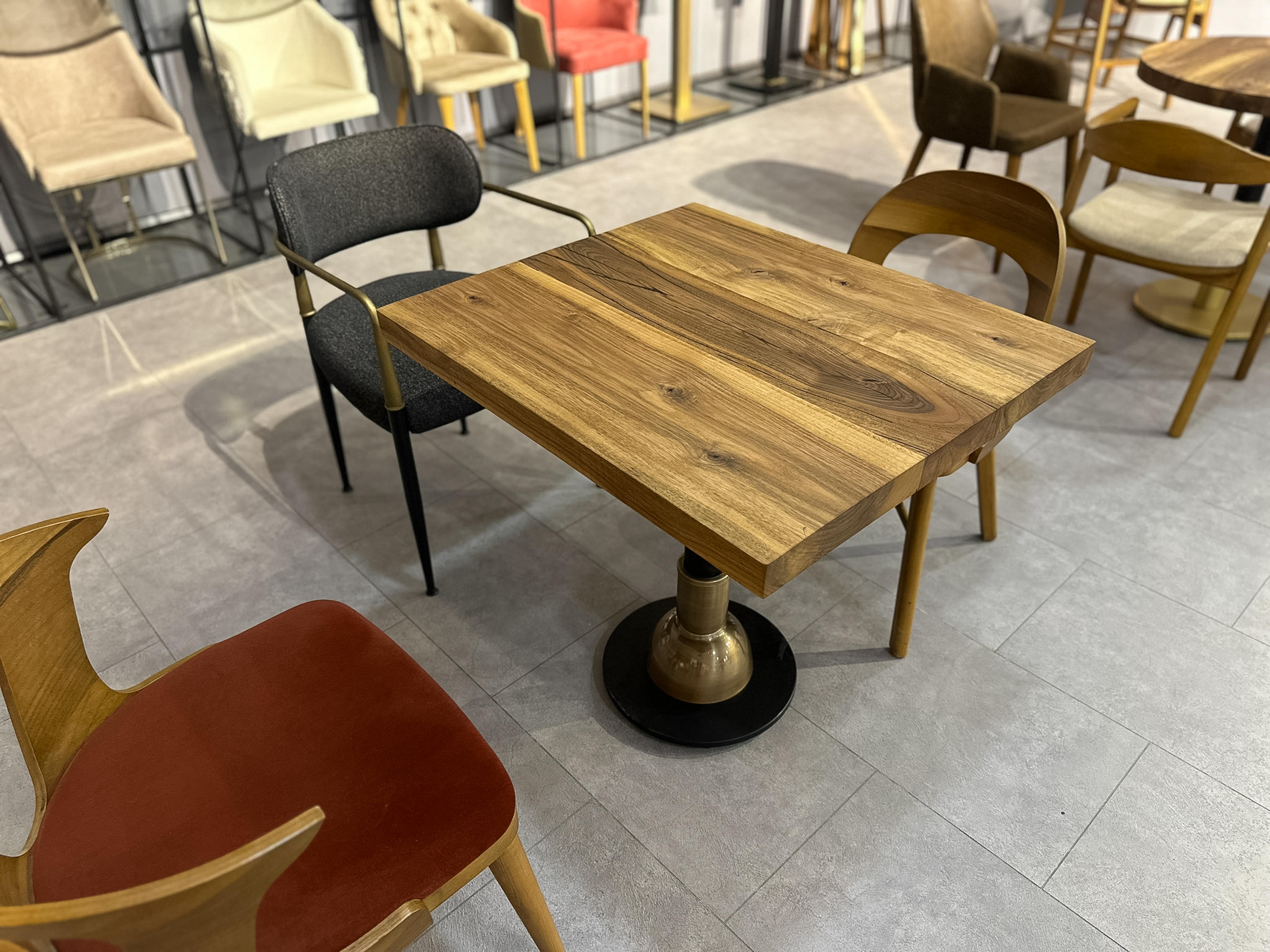 Contemporary Tables For Restaurants - Walnut Wood Dining Table - Custom Kitchen Table For Sale