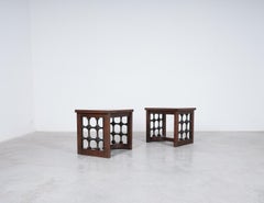 Tables From Oak Bed Side Tables, France, circa 1950