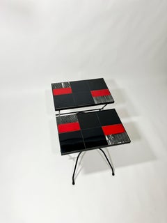 Tables gigognes d'appoint en céramiques, Cloutier Frères, France, 1970