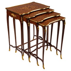 Tables Gigognes in Marquetry And Gilded Bronze End XIXth Century