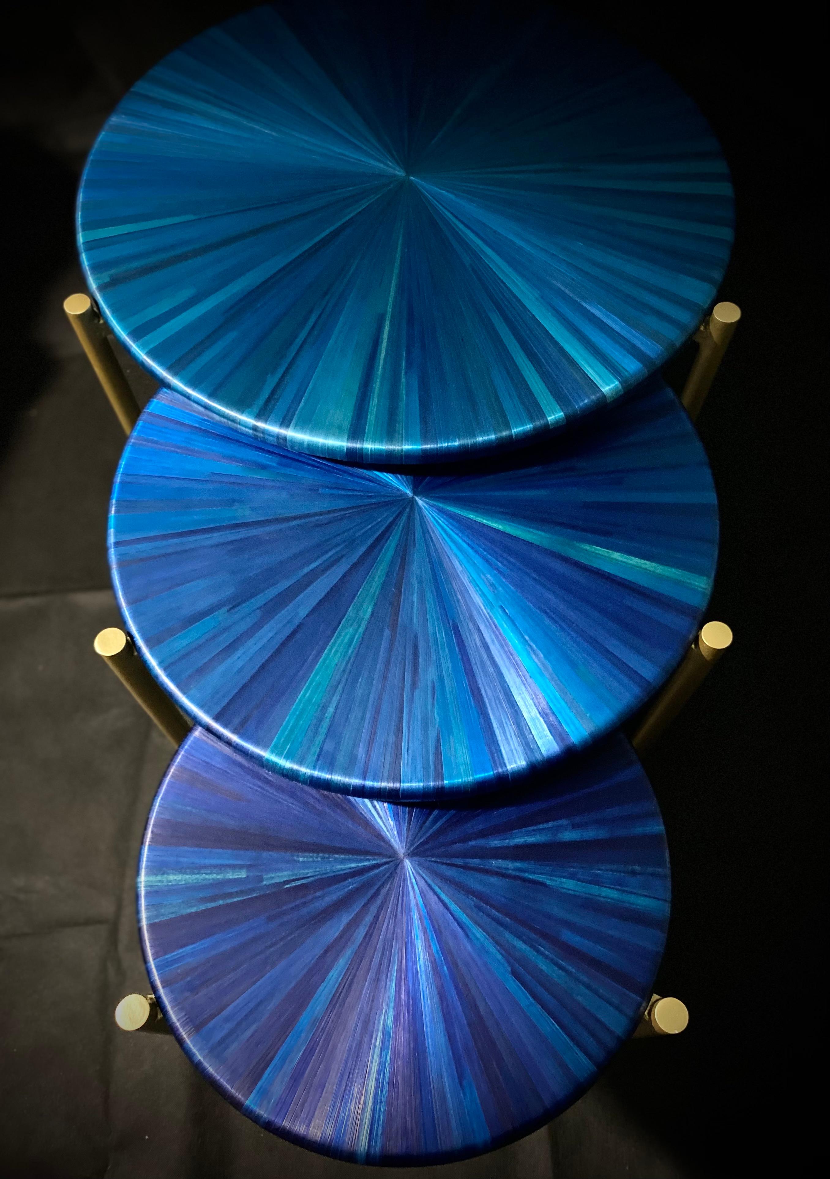 Contemporary Tables gigognes Soleils bleus For Sale