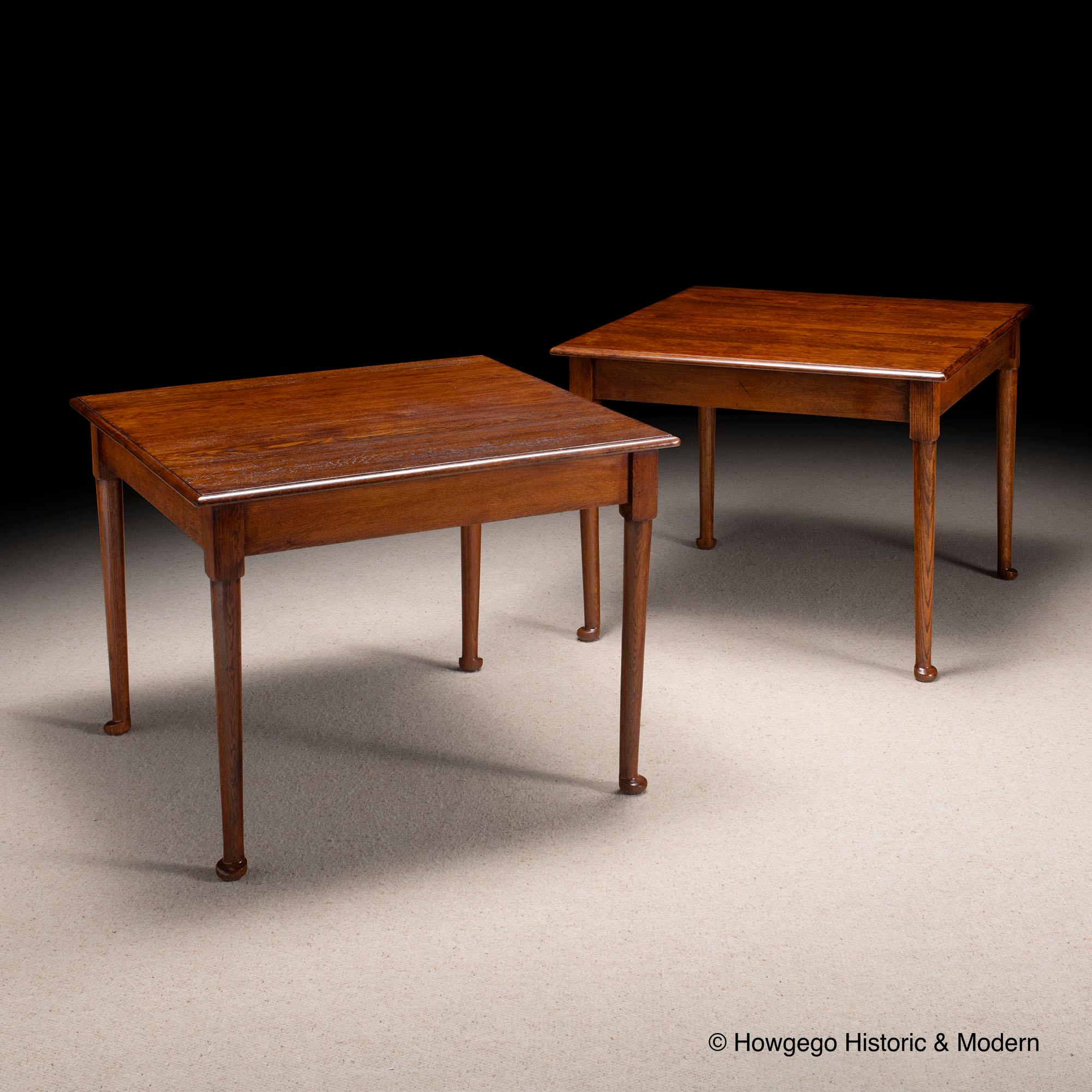 Rare to find a pair of elm tables of classical form this size
The simplicity of the classical form creates fluid lines and focusing the eye into the beauty of the elm grain
The carpenter has selected elm with beautiful figuring, a decorative feature