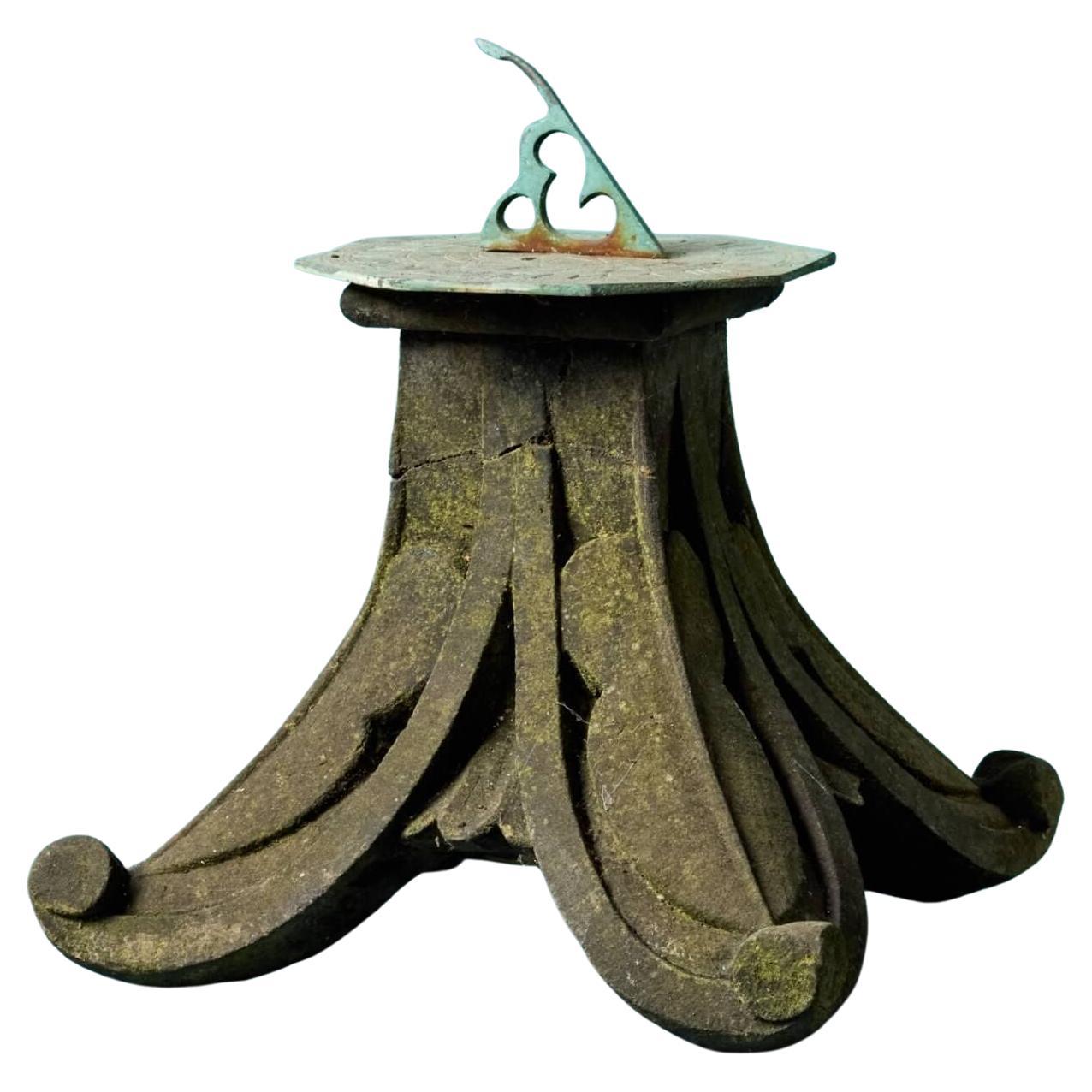Tabletop Antique Garden Sundial For Sale
