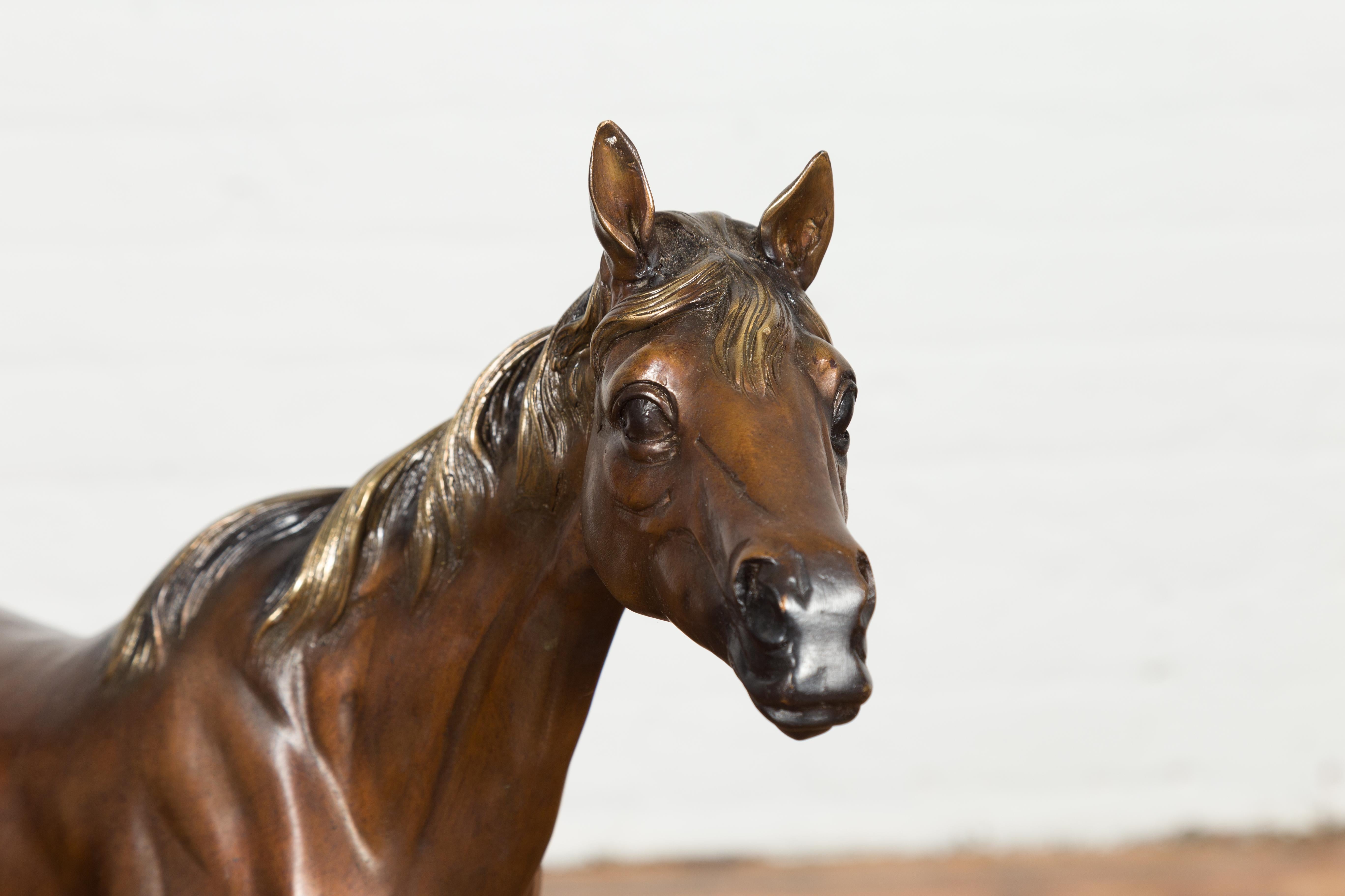 Contemporary Bronze Horse Tabletop Sculpture For Sale 6