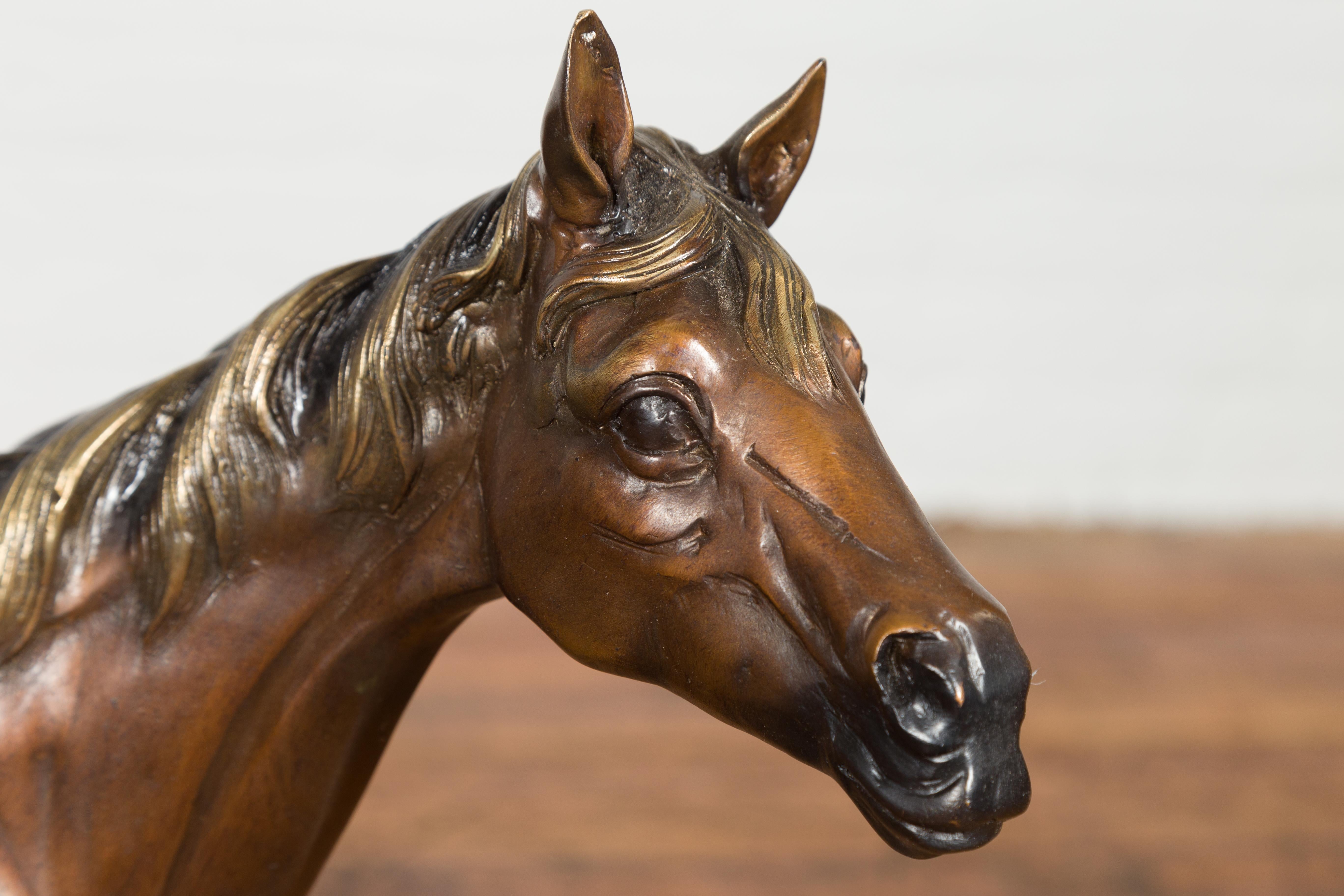 Contemporary Bronze Horse Tabletop Sculpture For Sale 12