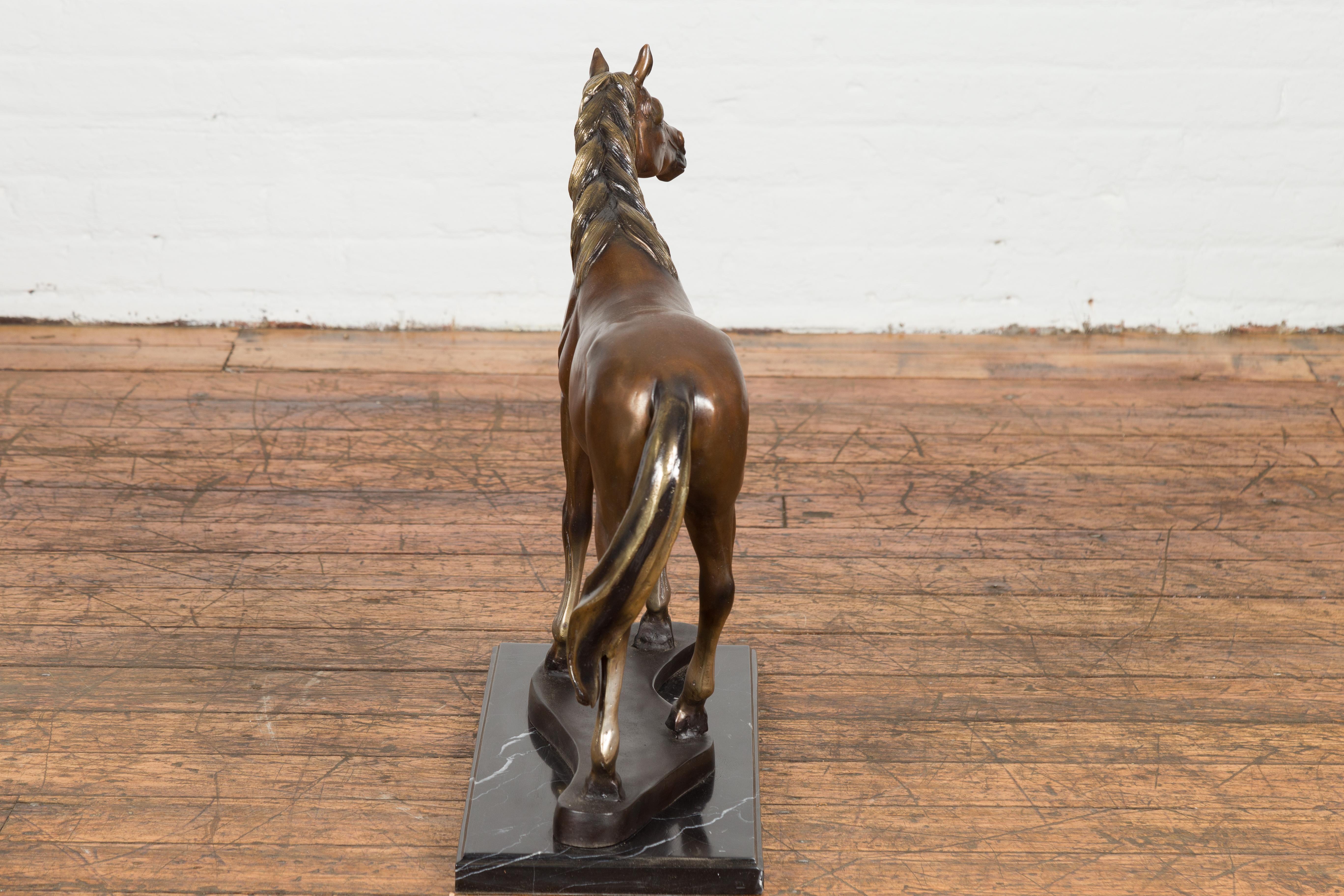 Contemporary Bronze Horse Tabletop Sculpture For Sale 13