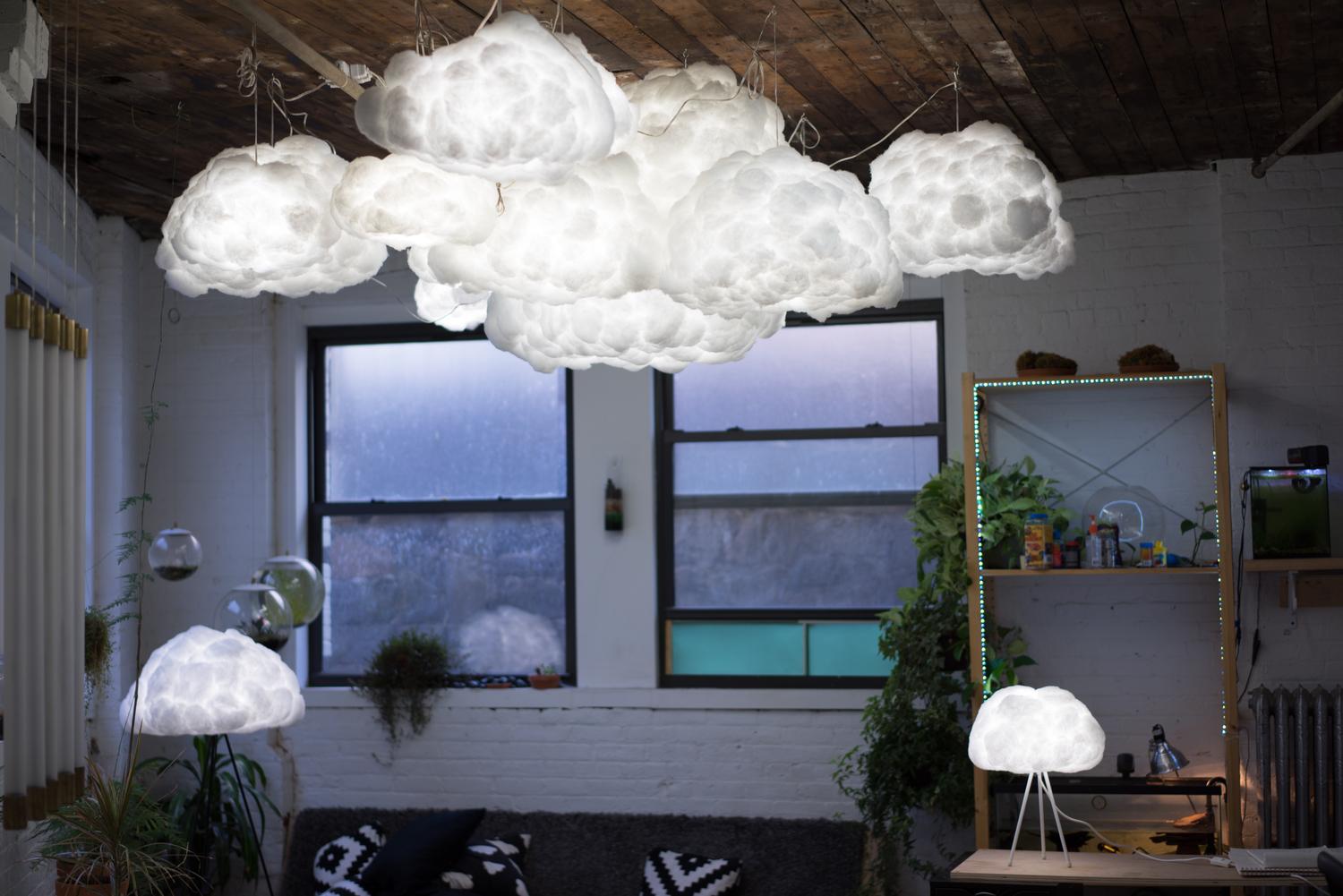 Hand-Crafted Tabletop Cloud Lamp For Sale