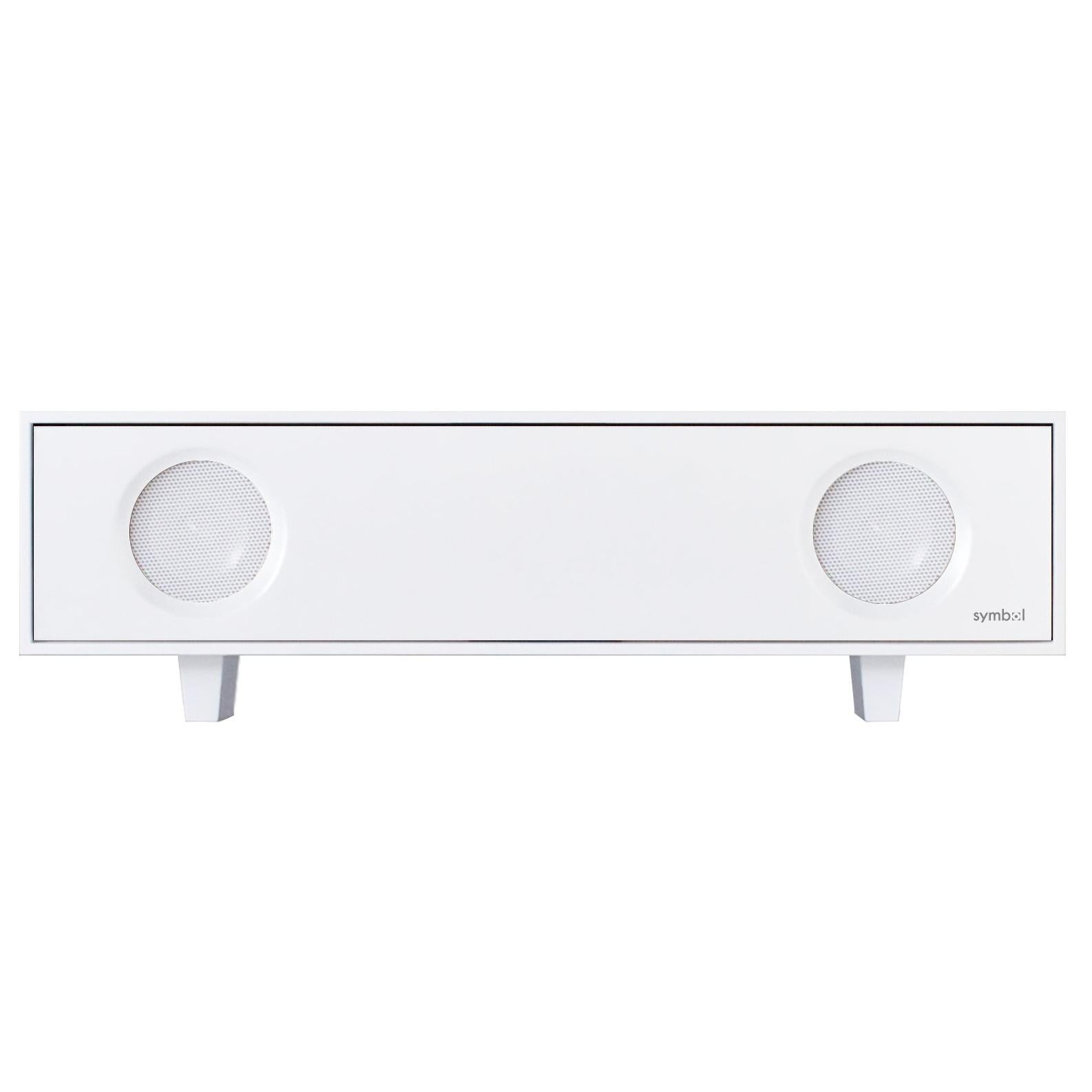 Tabletop HiFi Speaker Glacier White Cabinet with Glacier White Speaker Front