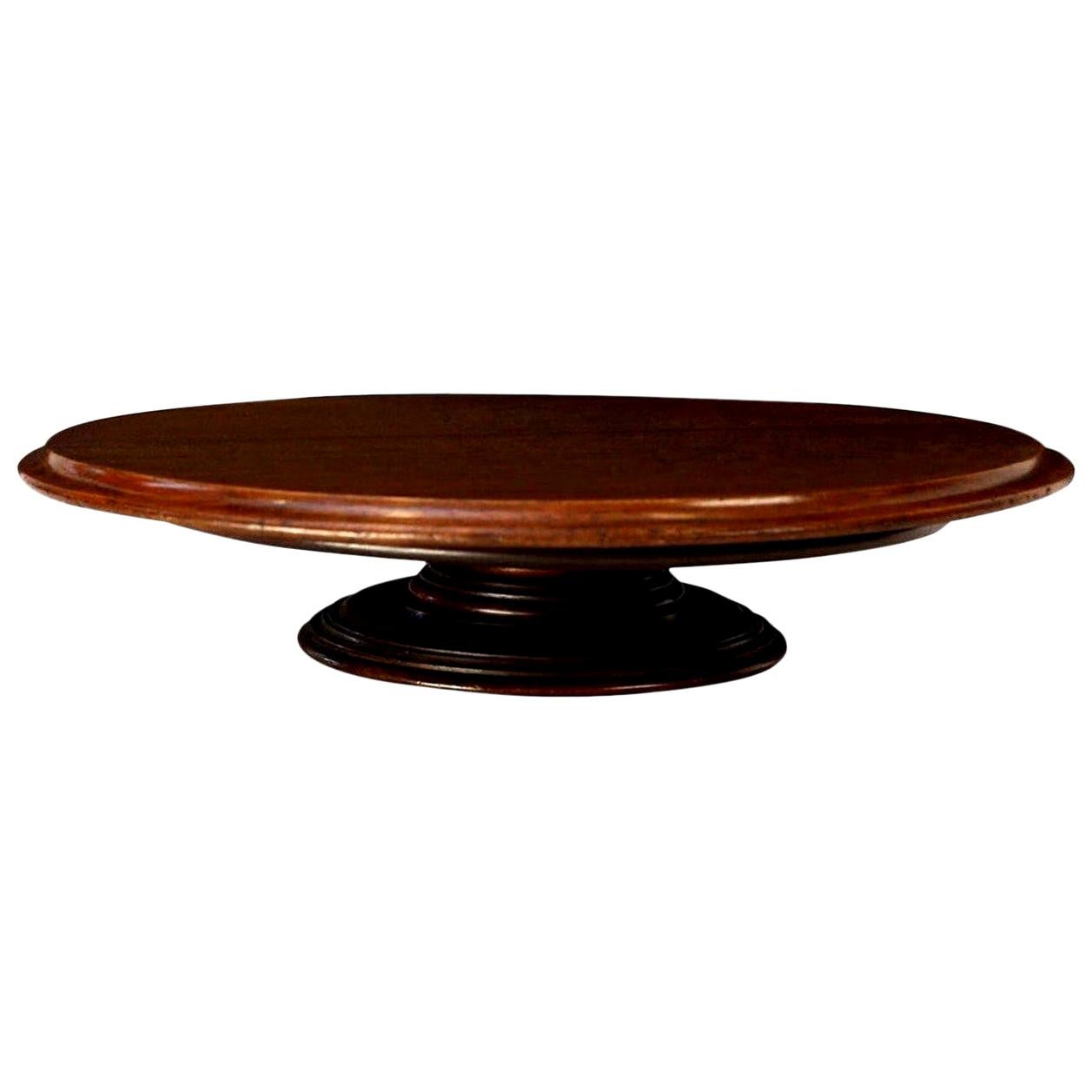 Tabletop Lazy Susan in Brown English Oak For Sale 3