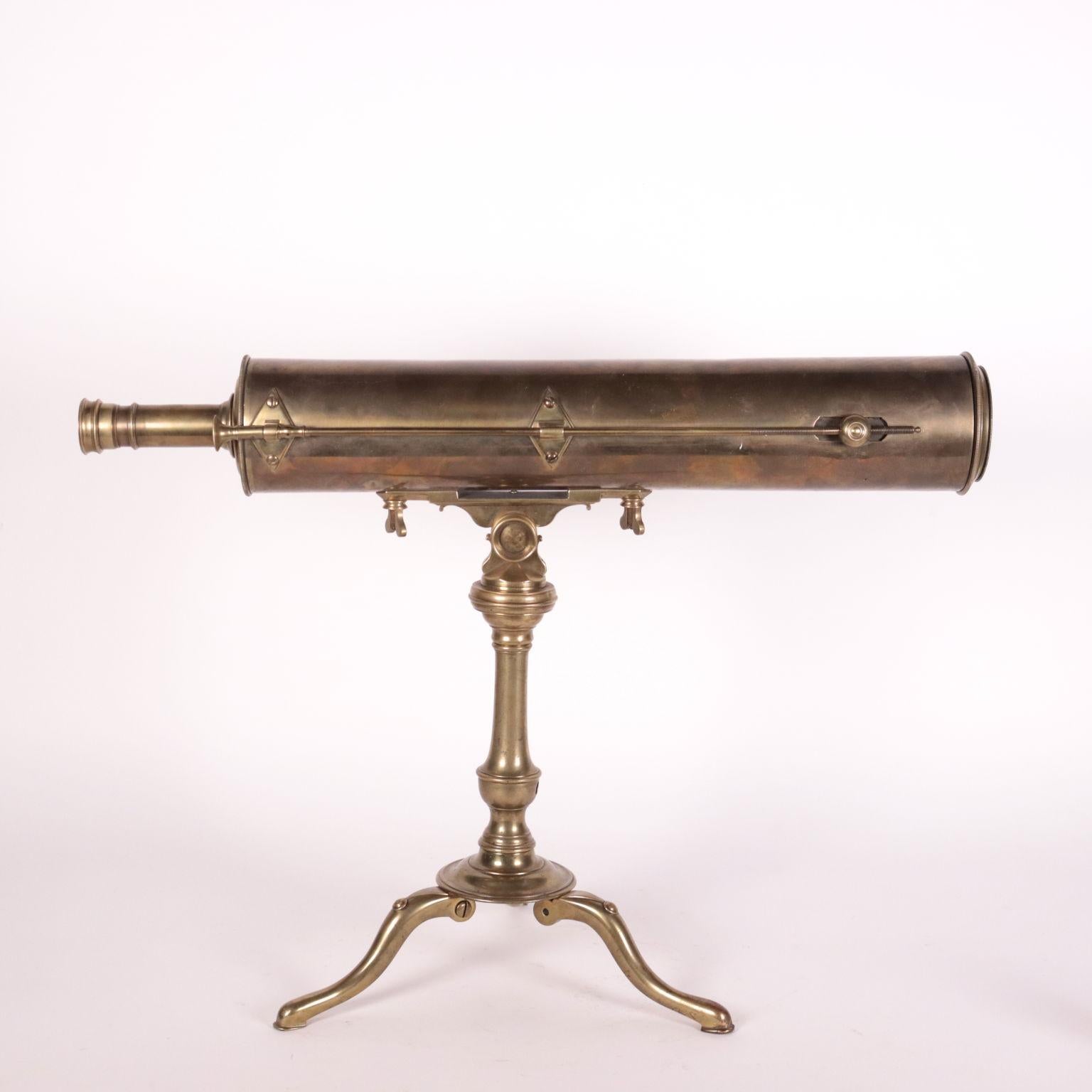 19th Century Tabletop Reflector Telescope B. Martin Brass Glass London England, 1800