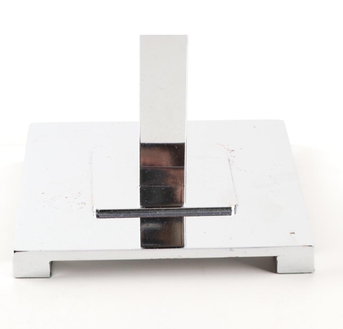 Modern Tabletop Vanity Mirror with Mirrored Chrome Stand in the Style of Karl Springer For Sale