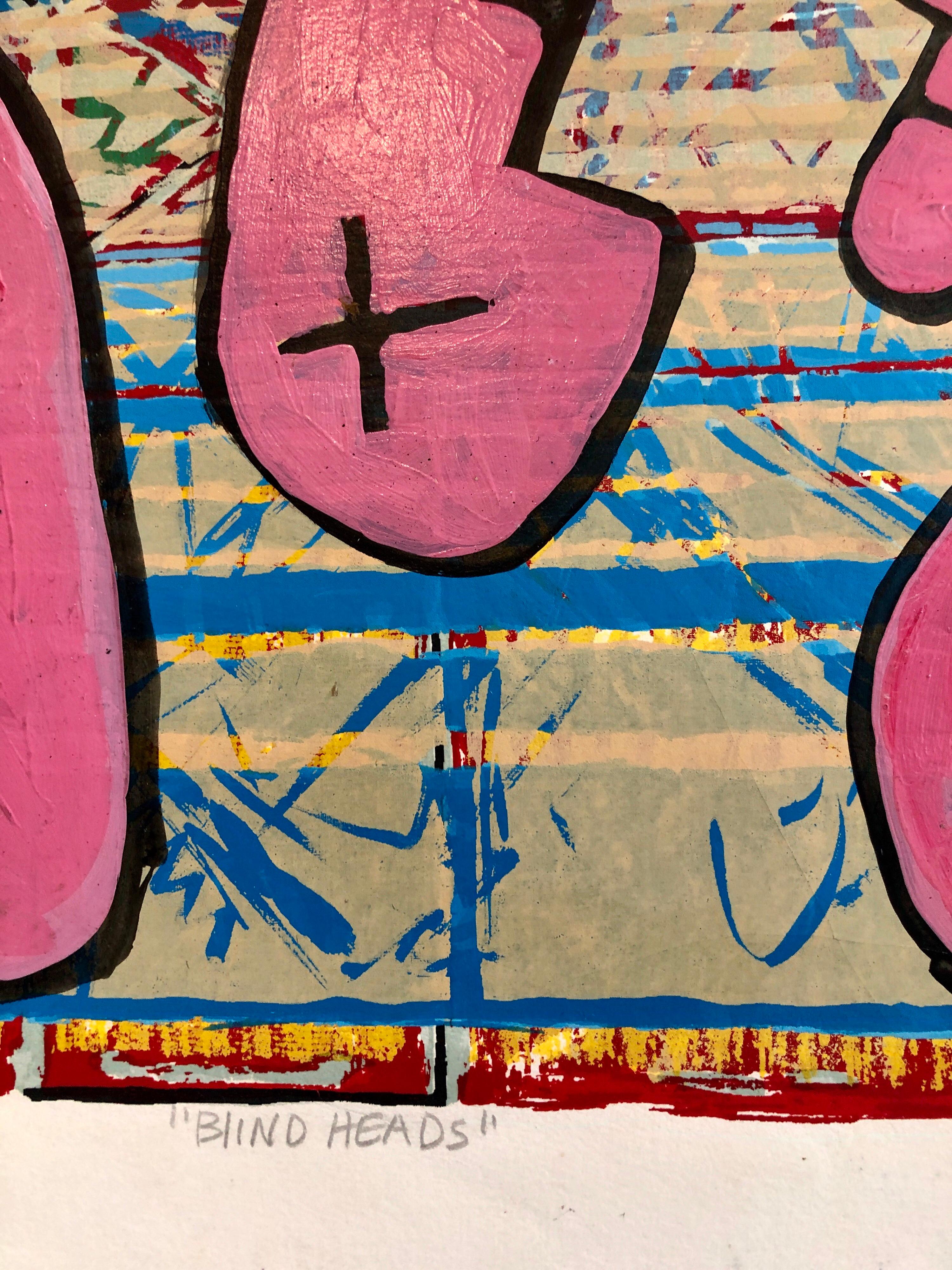 1990's Graffiti Artist. Mixed Media Painting Bold Colorful New Wave NYC Panama  For Sale 1