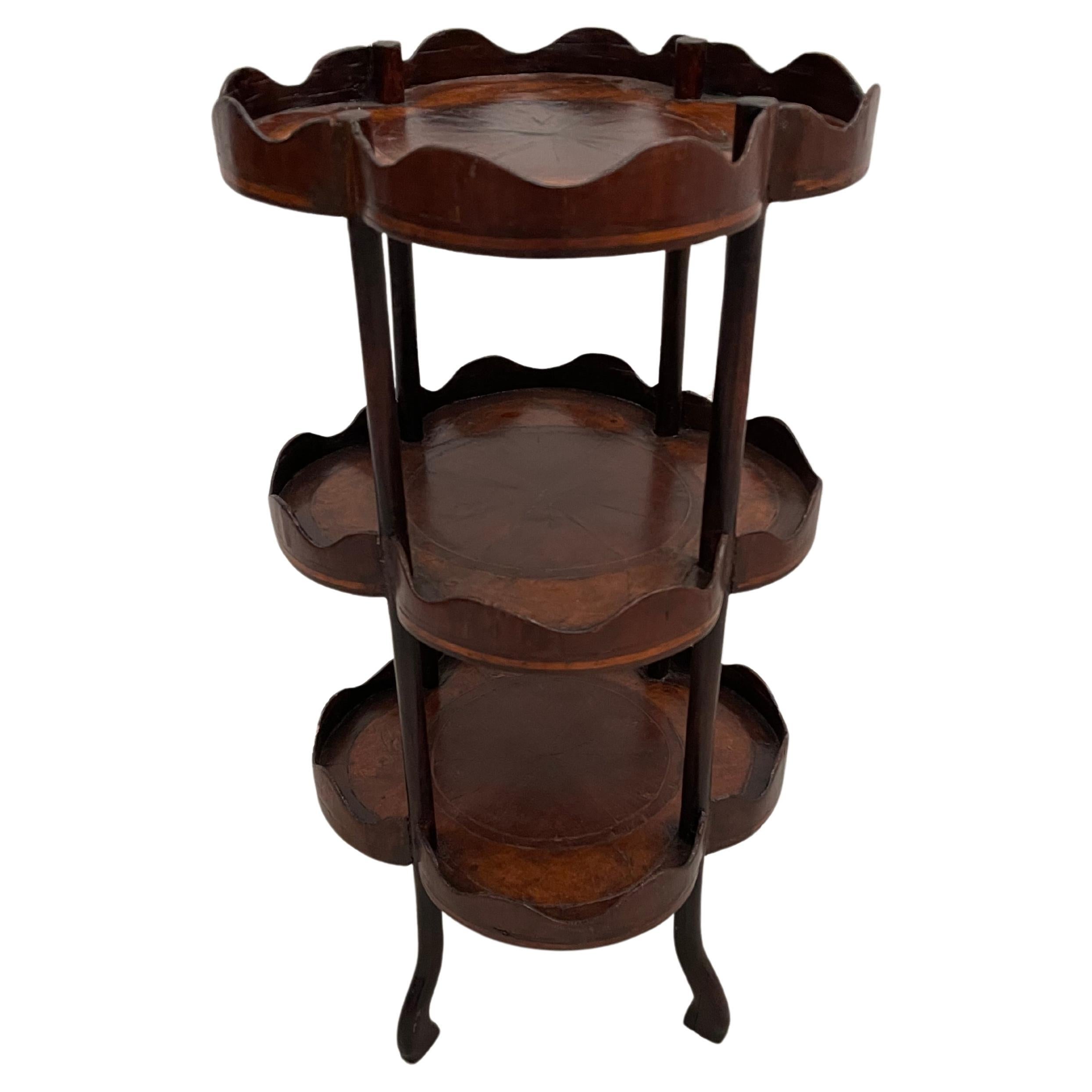 Multipurpose side table wood briar 3 top antici For Sale