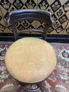 Tabouret de piano pivotant à dossier – Style Art Nouveau – Bois courbé – Vers 19