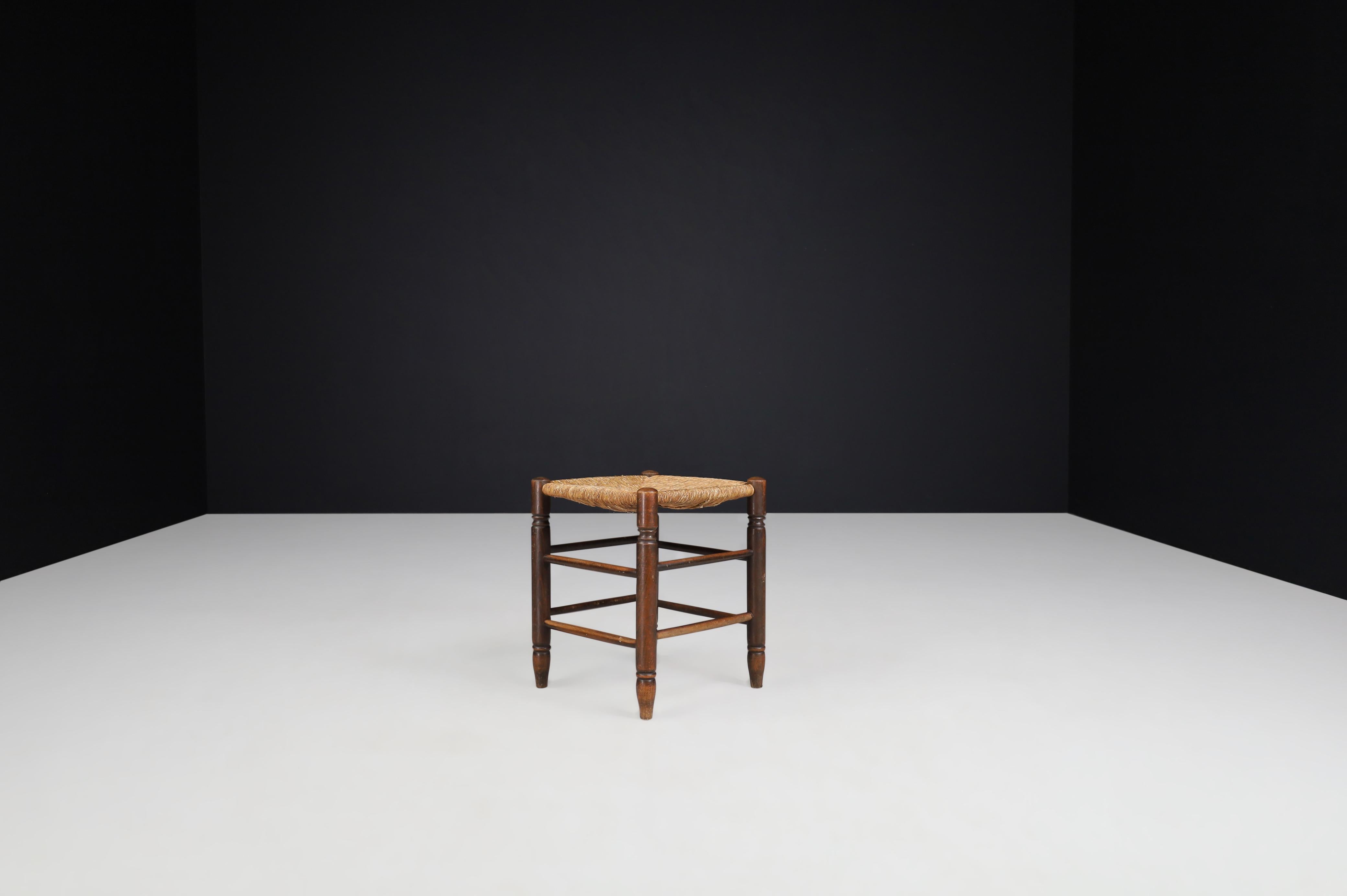 French Tabouret in the Style of Charlotte Perriand, France, 1950s For Sale
