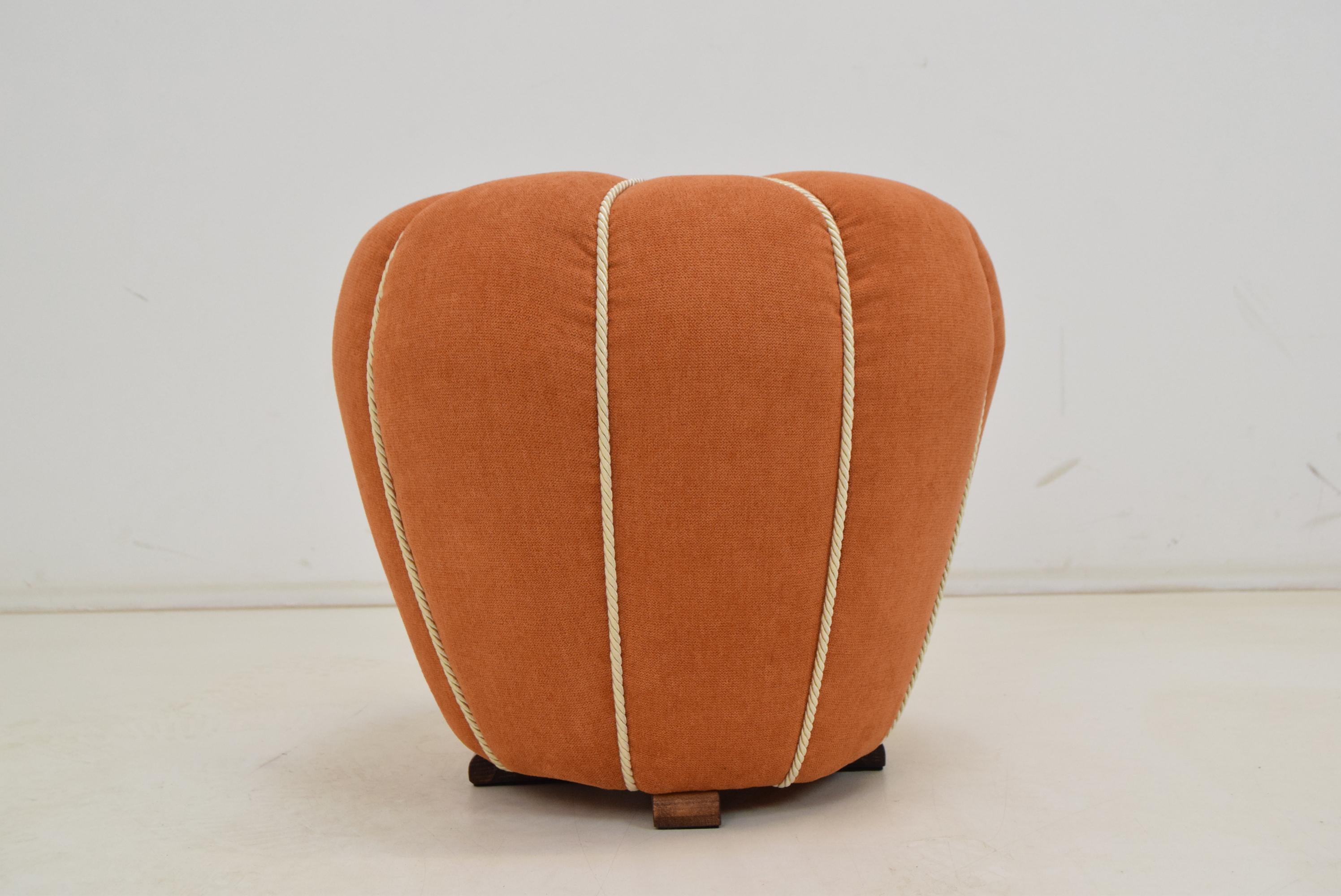 Fabric Tabouret or Footstool Designed by Jindřich Halabala, 1950s For Sale