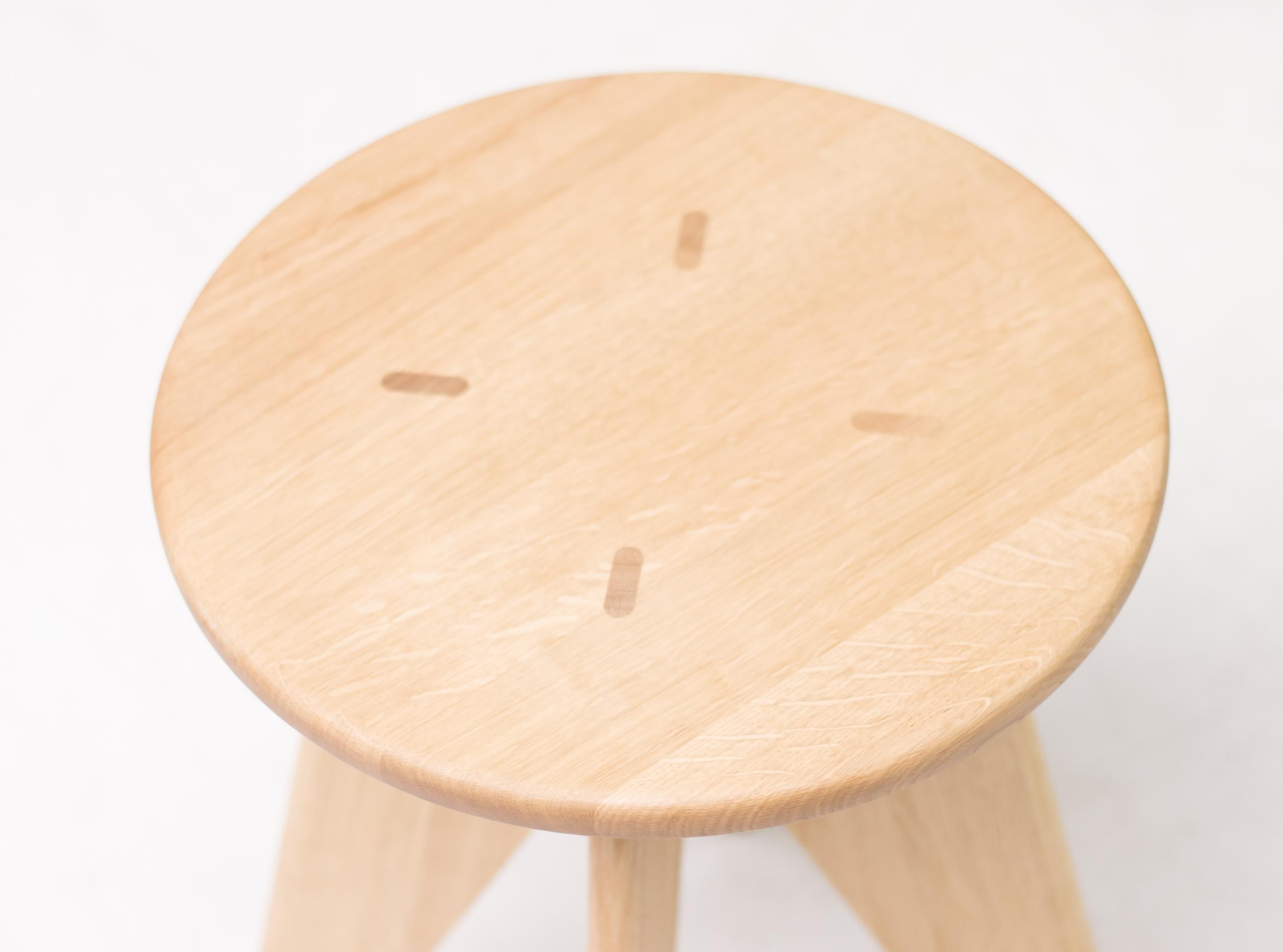 Tabouret Solvay is a simple, robust stool made of solid wood that reveals the designer’s signature at first glance, its clear structural principles can be found throughout the work of Jean Prouvé.
Thanks to the flat, even surface of the seat,