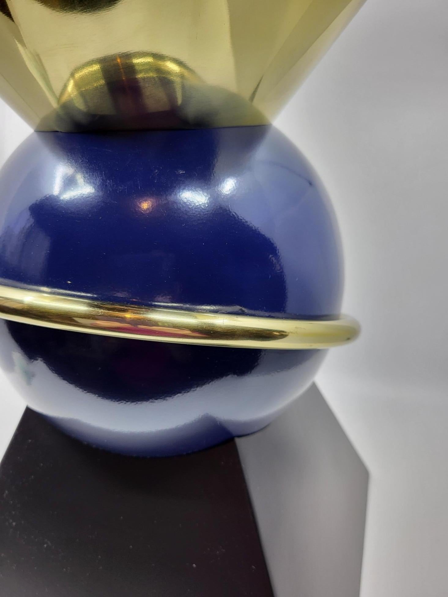 XXIe siècle et contemporain Tabouret Vincent Darré X Monoprix, Bleu, Noir, Doré, Francais Baroque Moderns