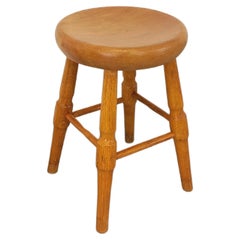 Tabouret vintage en chêne massif des années 50 60
