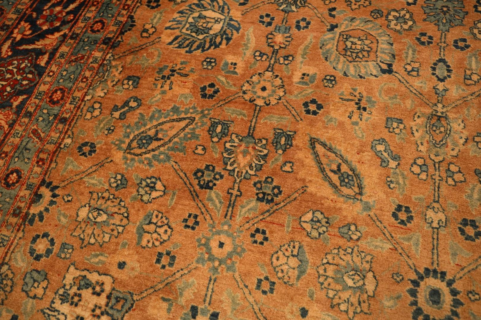 Tabriz Antique Rug, Beige Blue - 12'3