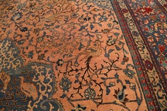 Tabriz Antique Rug, Salmon Blue - 10'10" x 16'2"