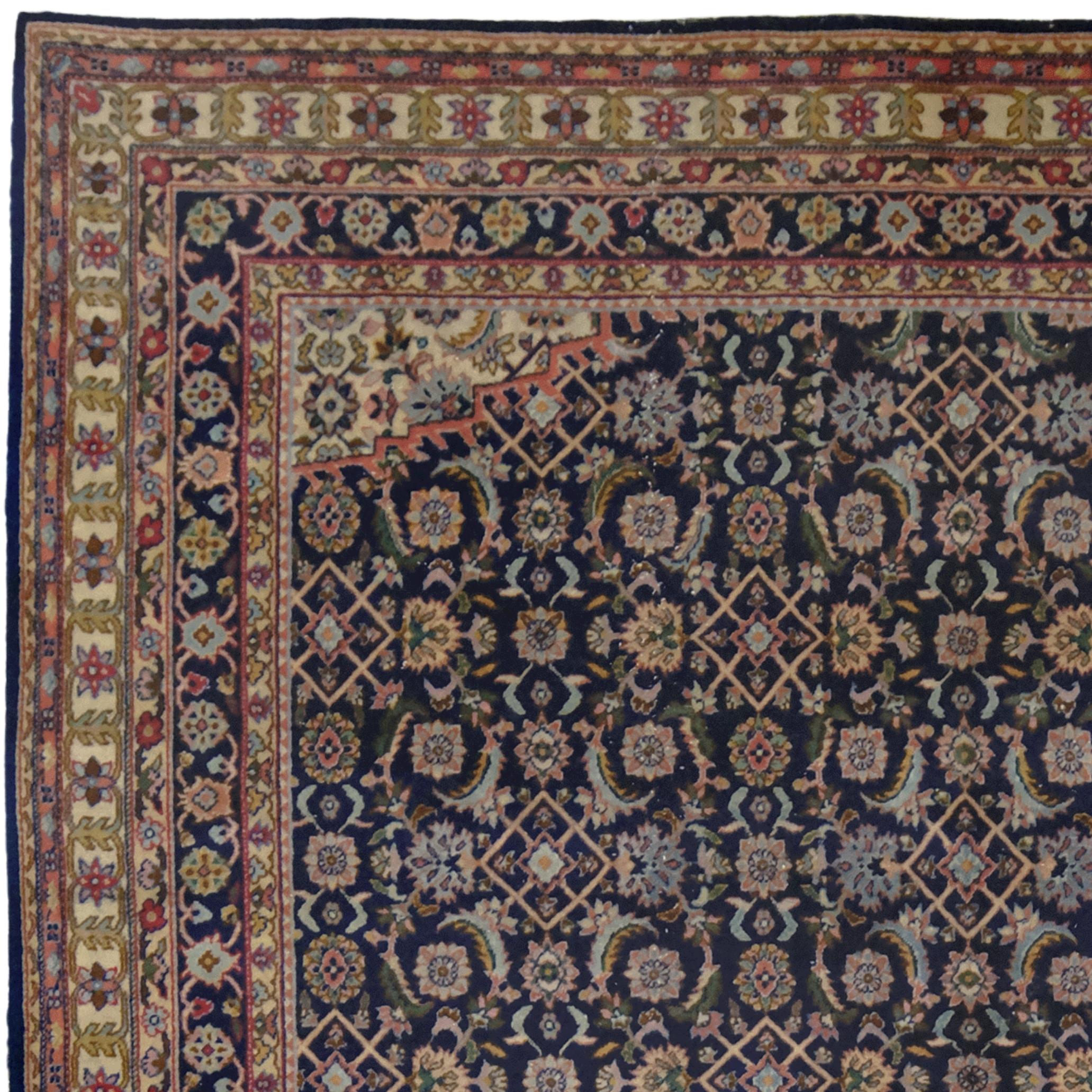 Wool Tabriz Carpet - Early 20th Century Vintage Carpet For Sale