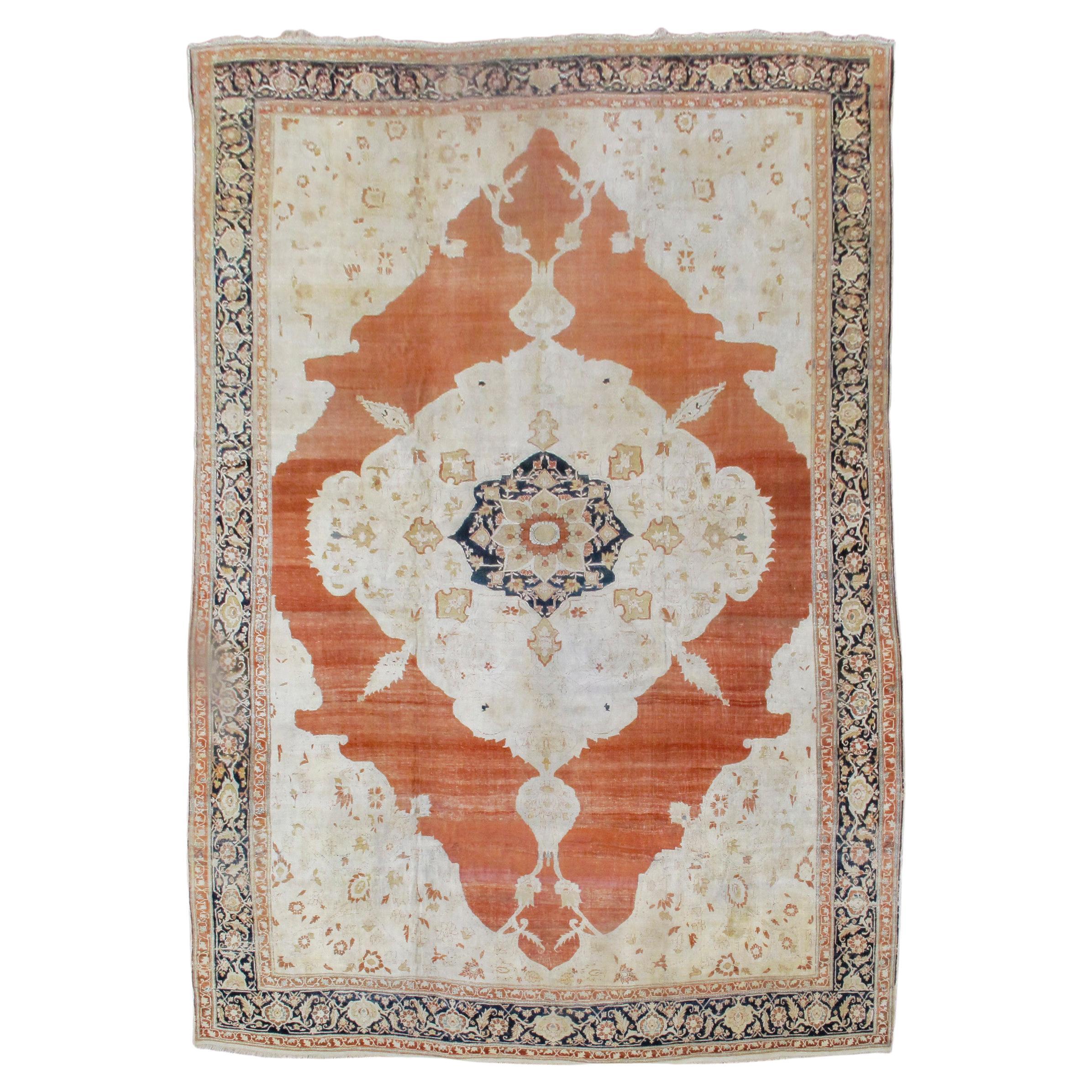 Large Antique Persian Tabriz Carpet, Mid-19th Century