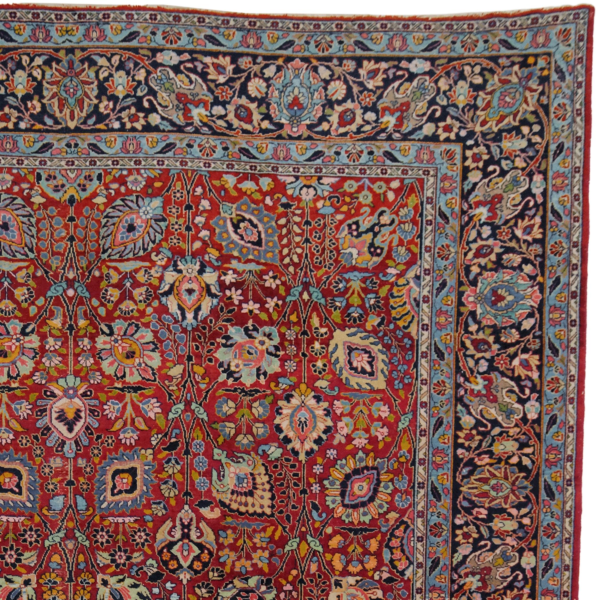 Hand-Woven Tabriz Carpet - Vintage Carpet For Sale